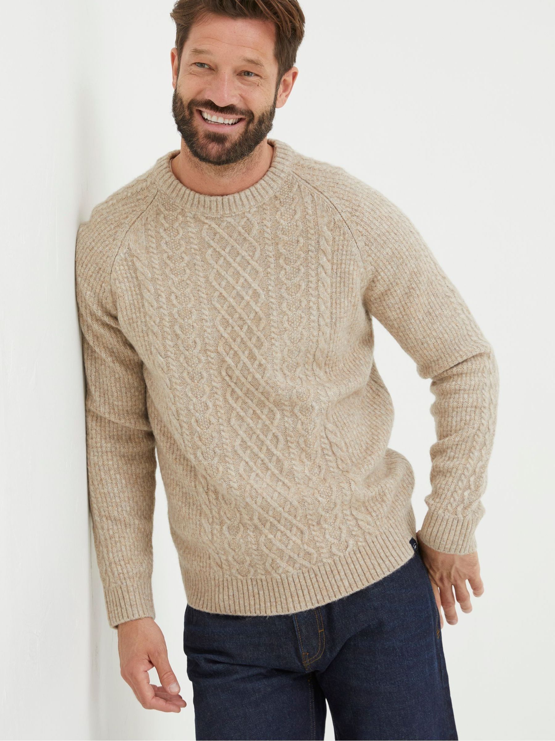 Natural Cable Crew Jumper - Image 1 of 5
