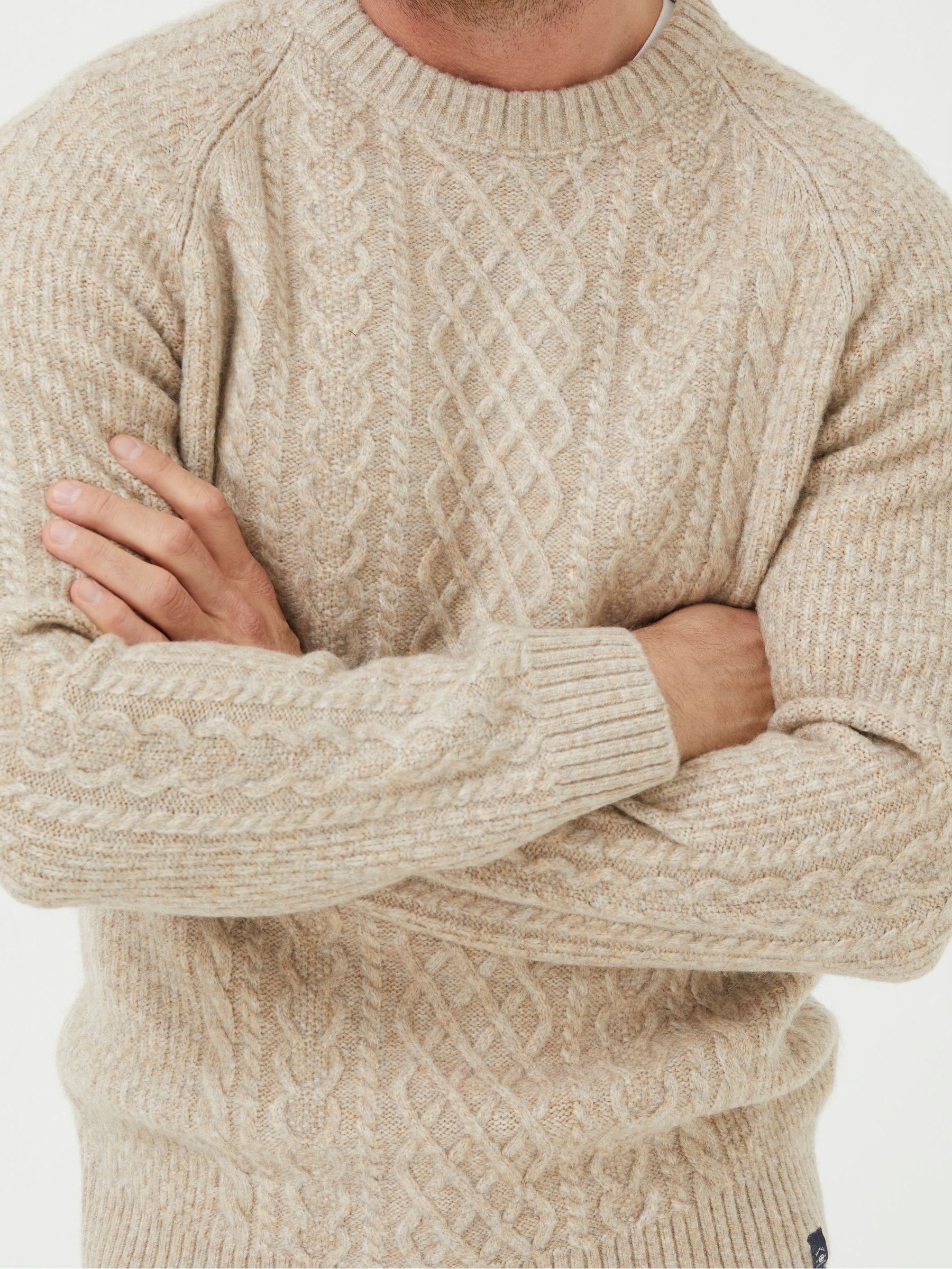 Natural Cable Crew Jumper - Image 4 of 5