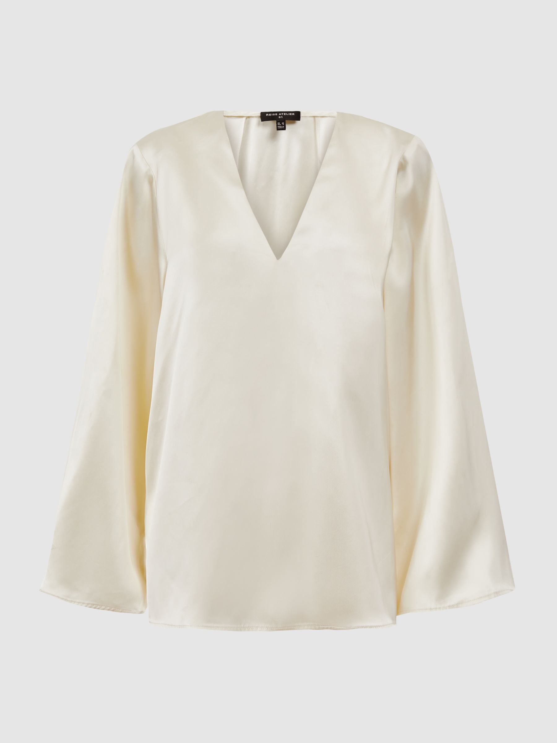 Duchess Satin Split Sleeve Top in Champagne - Image 2 of 6
