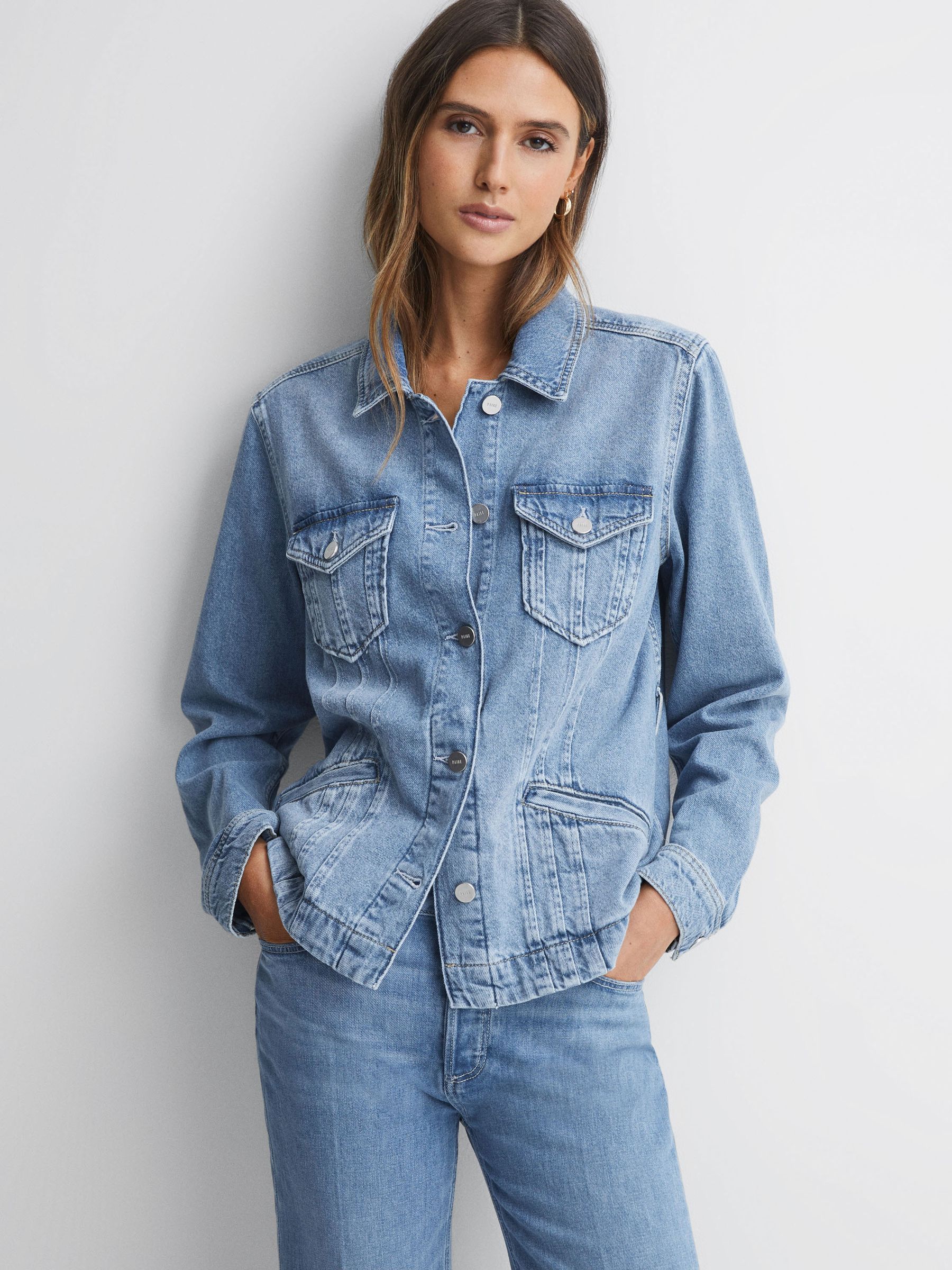 Paige Belted Denim Shirt in Catrin - Image 1 of 5