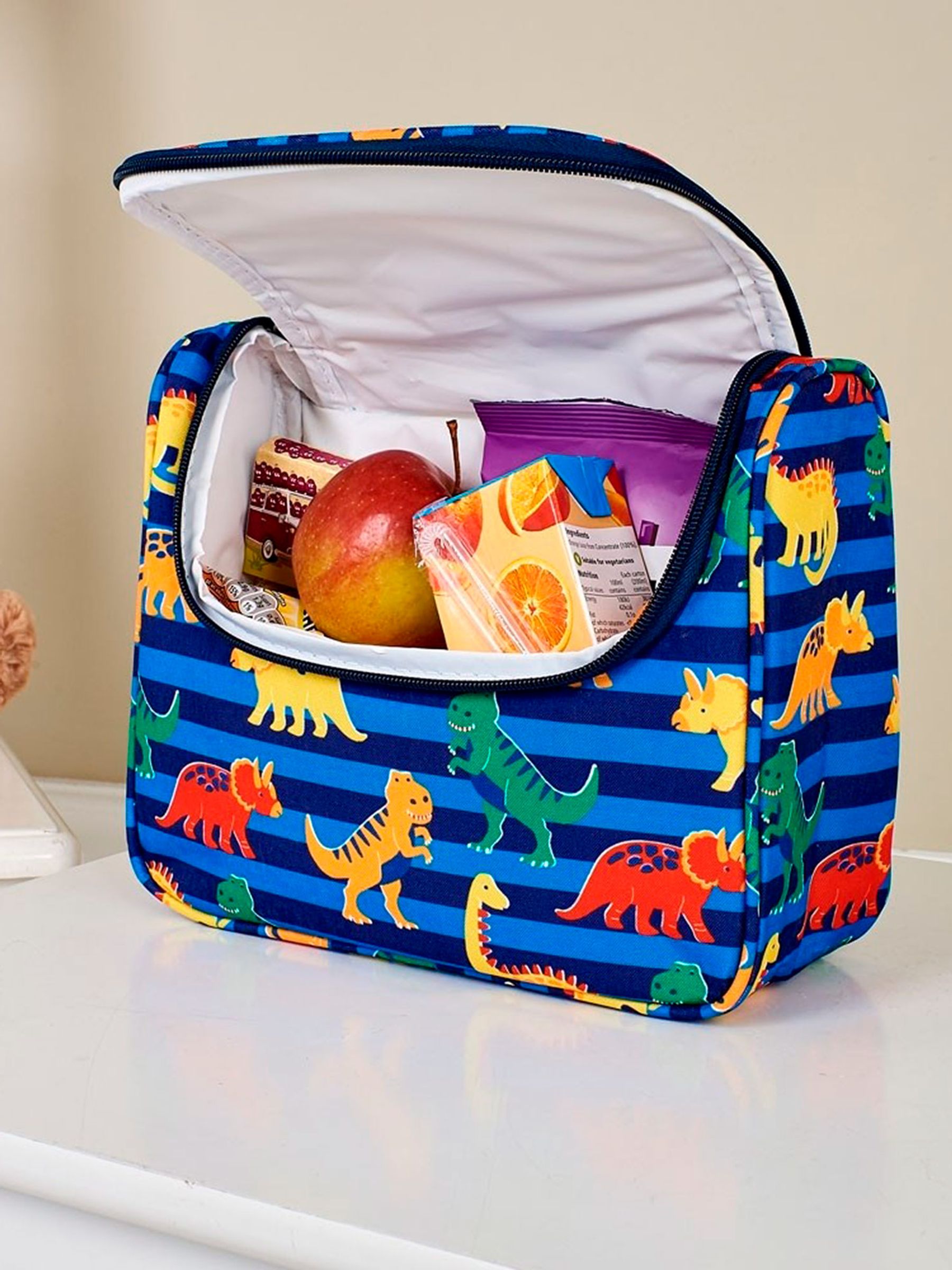 Dino Stripe Print Lunch Bag - Image 2 of 4