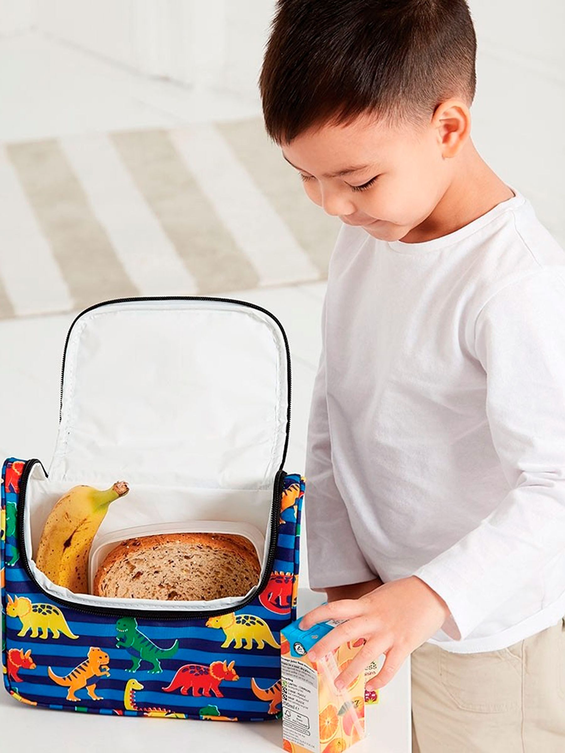 Dino Stripe Print Lunch Bag - Image 4 of 4