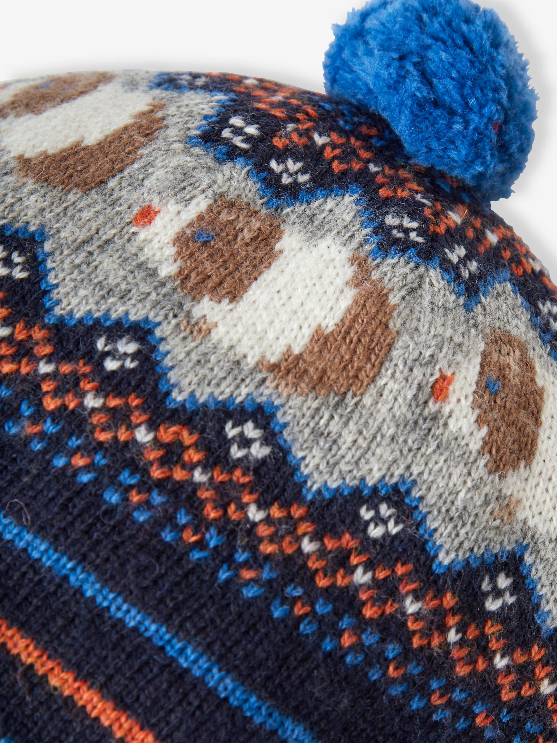 Navy Blue Guinea Pig Fair Isle Pattern Hat - Image 2 of 2