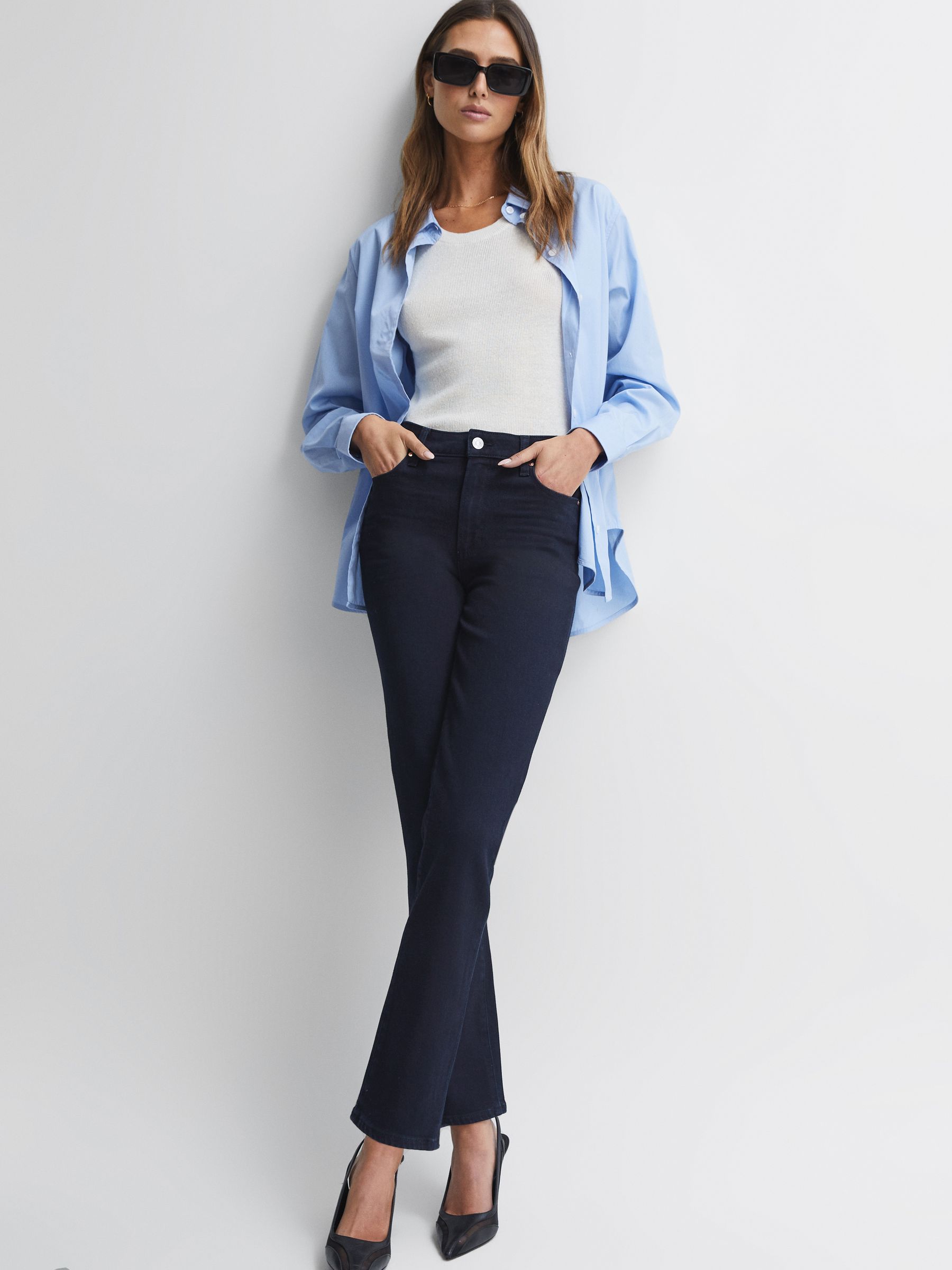 Paige Straight Leg High Rise Jeans in Night Fever - Image 5 of 5