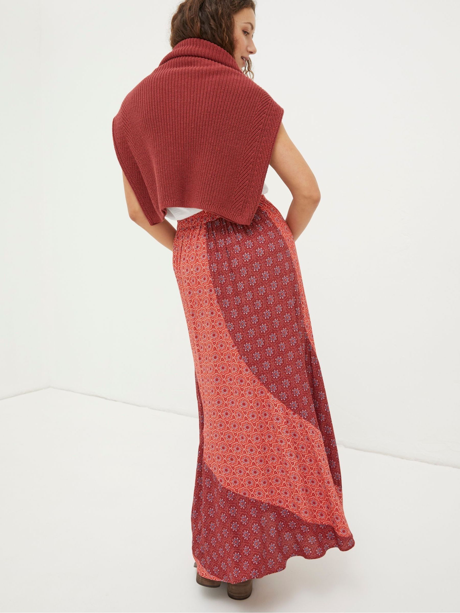 Red Naomi Craft Geo Midi Skirt - Image 2 of 5