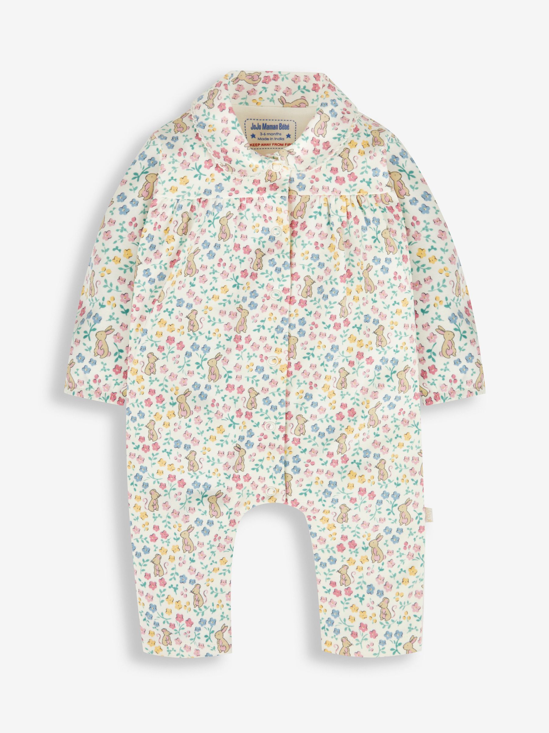 Cream Jersey All-In-One Pyjamas - Image 1 of 3
