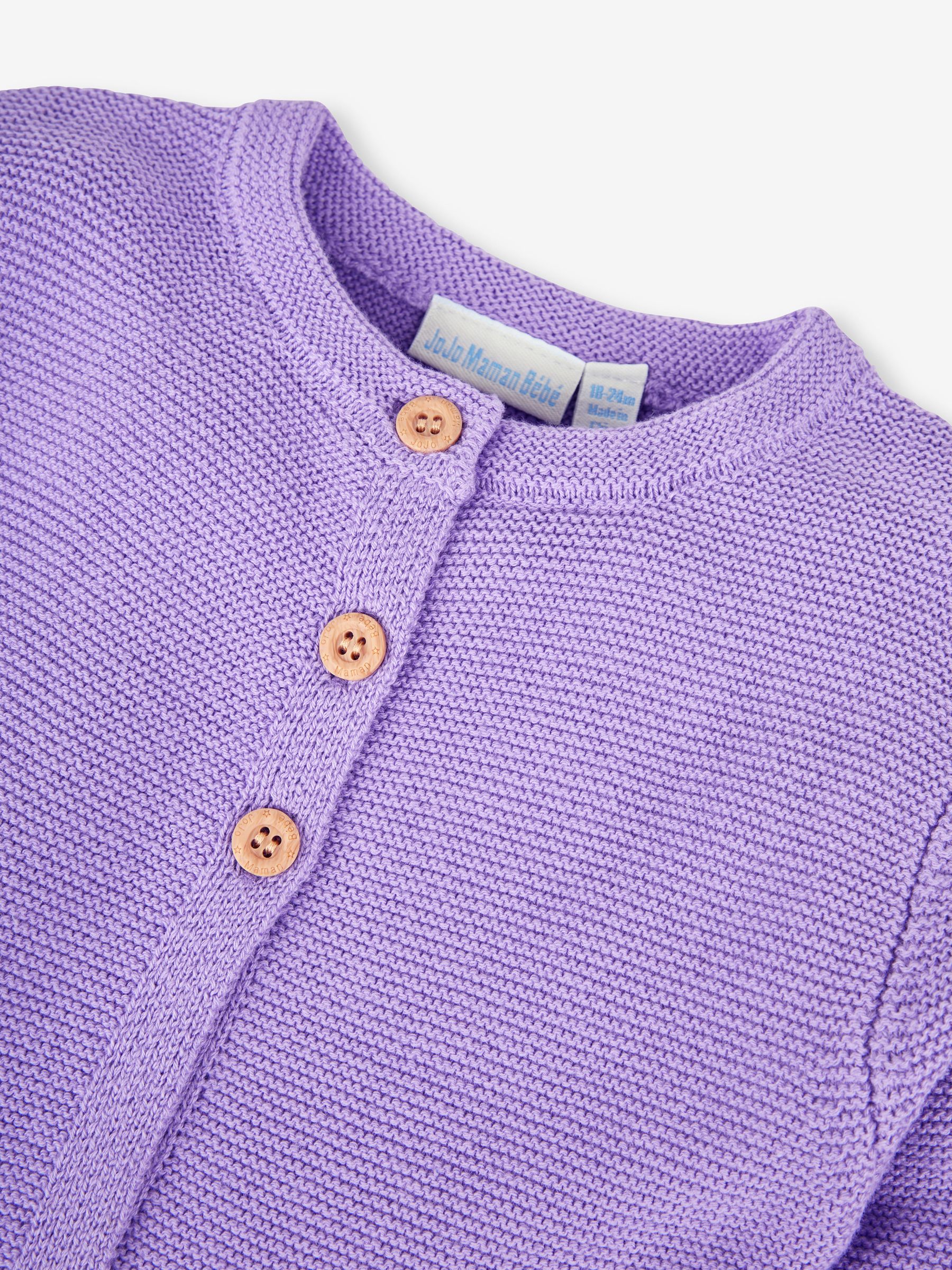 Lilac Purple Classic Cotton Cardigan - Image 4 of 4