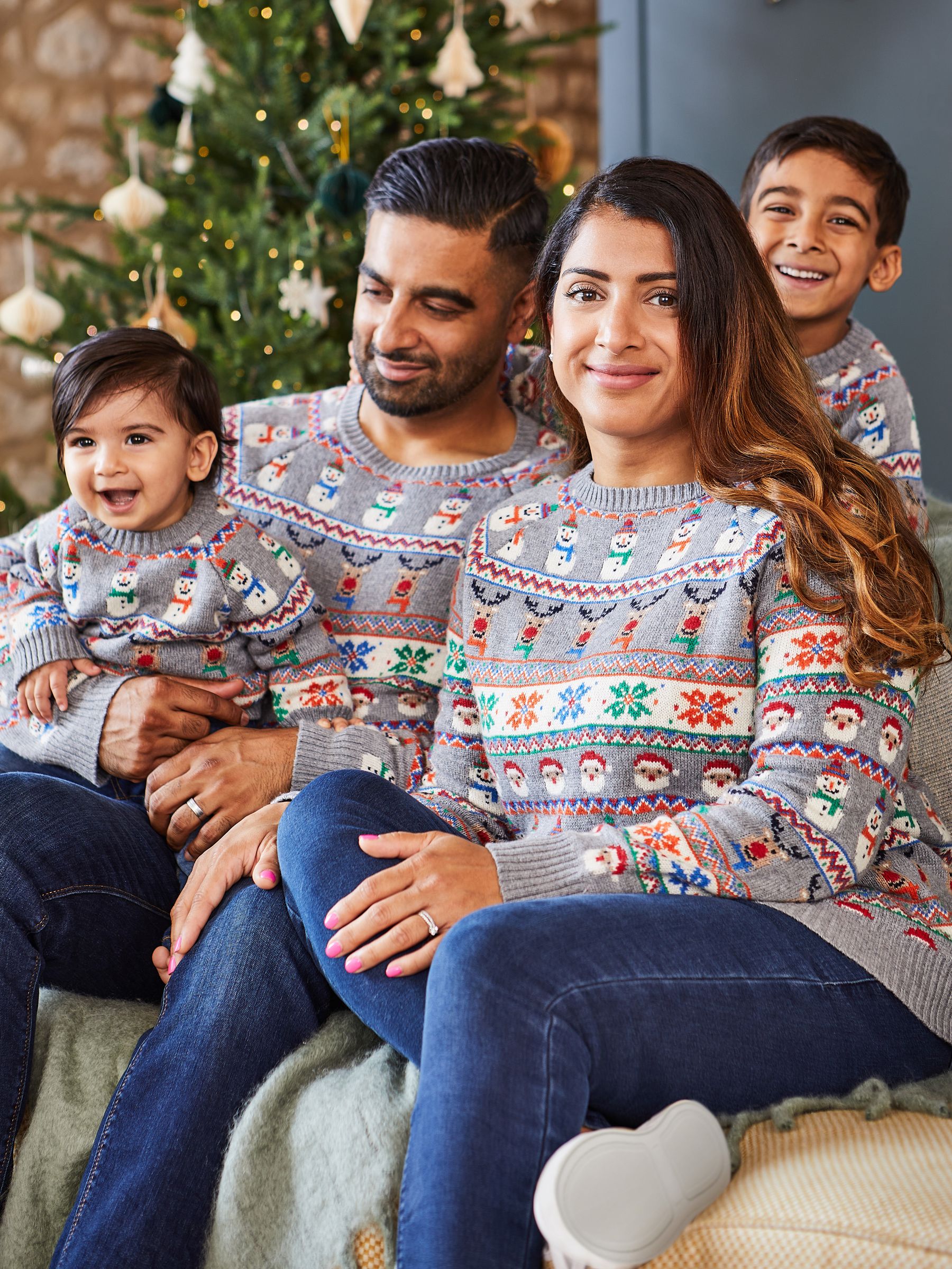 Grey Men's Christmas Fair Isle Pattern Jumper - Image 1 of 1