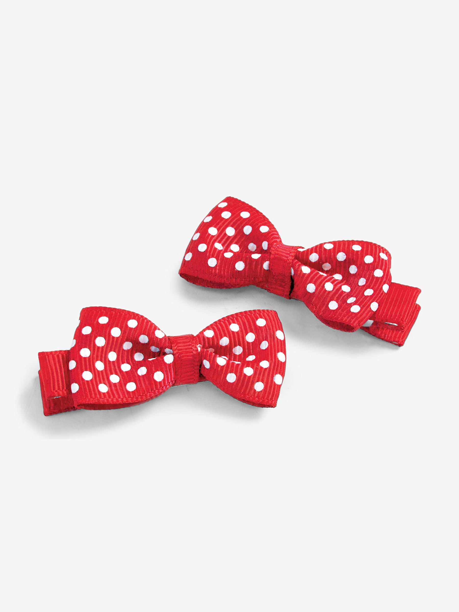 Red White Dot 2-Pack Kids Dotty Bow Hair Clips - Image 1 of 1