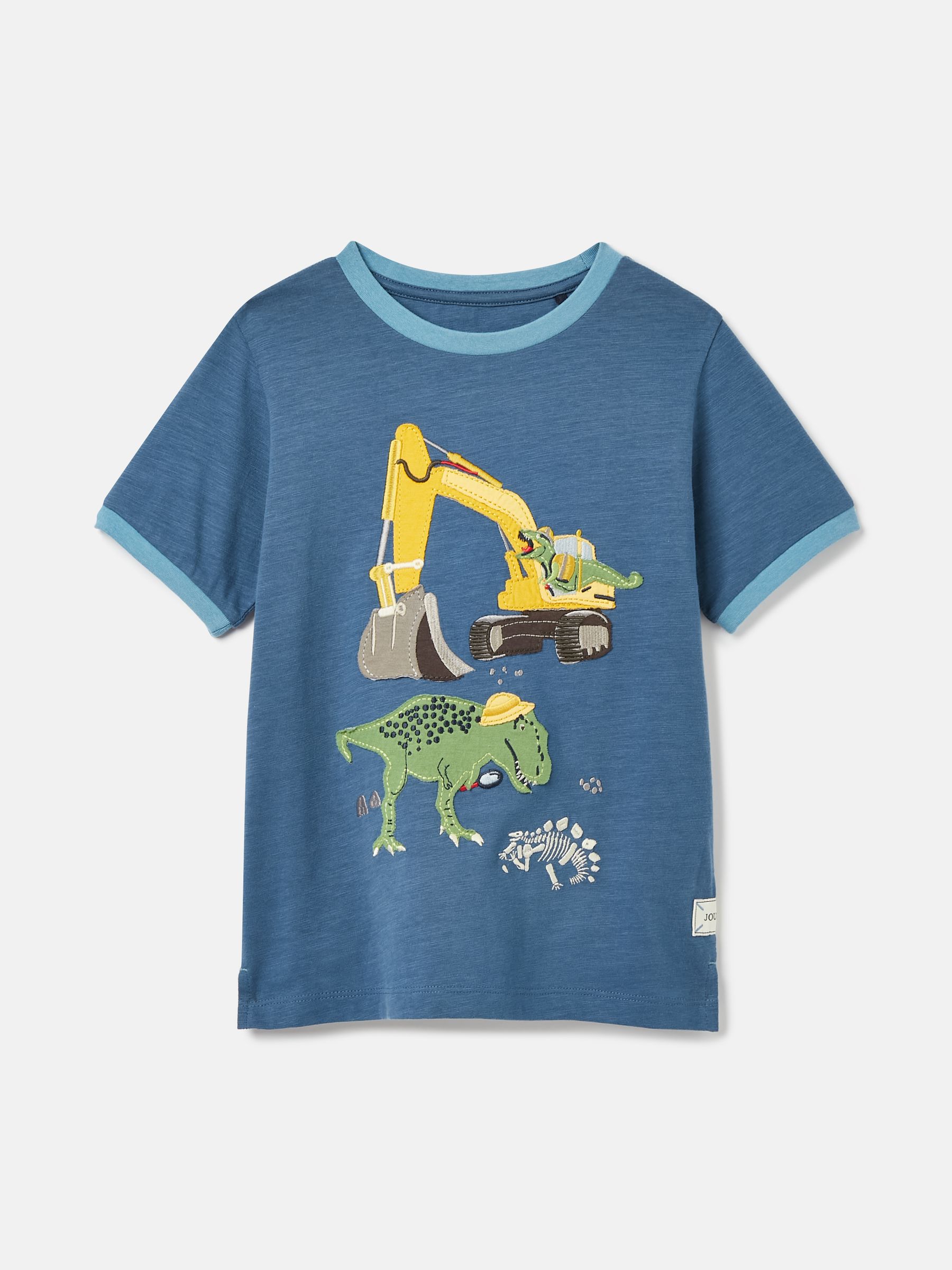 Boys' Archie Blue Dinosaur Artwork T-Shirt - Image 1 of 7