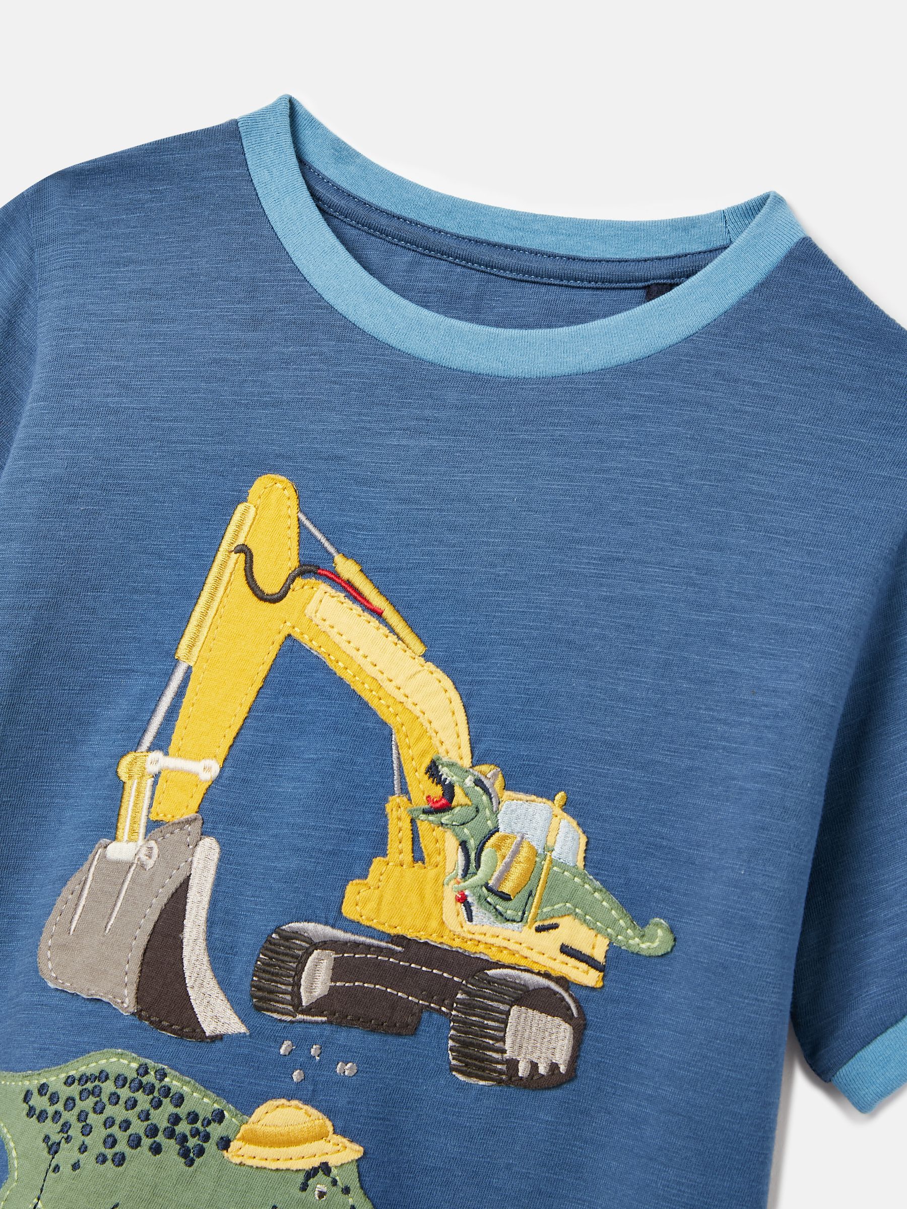 Boys' Archie Blue Dinosaur Artwork T-Shirt - Image 3 of 7