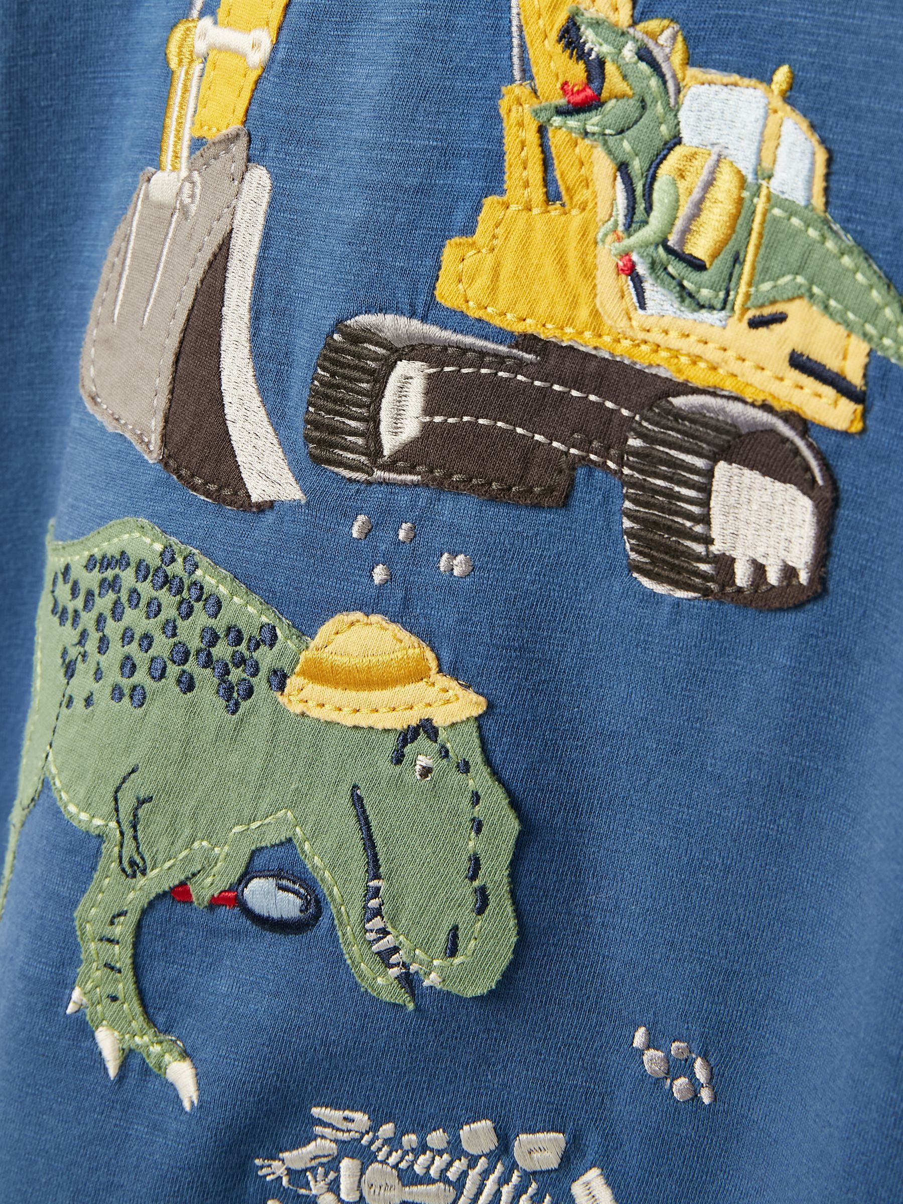 Boys' Archie Blue Dinosaur Artwork T-Shirt - Image 7 of 7