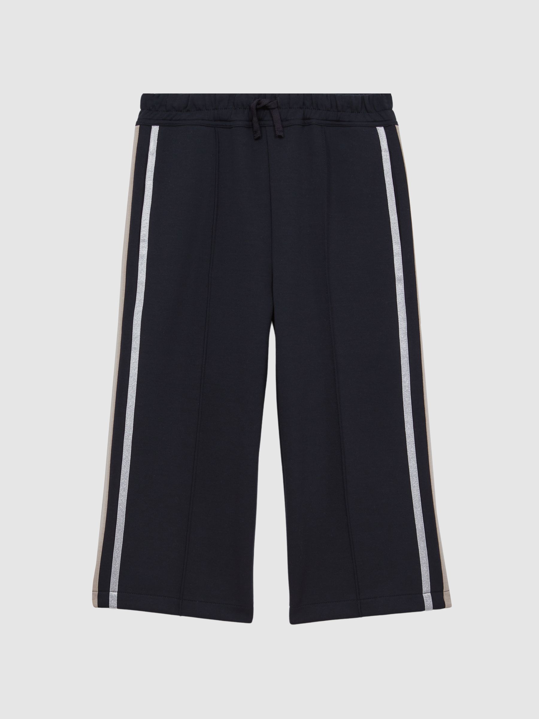 9-14 yrs Wide Leg Side Stripe Joggers in Navy - Image 2 of 6