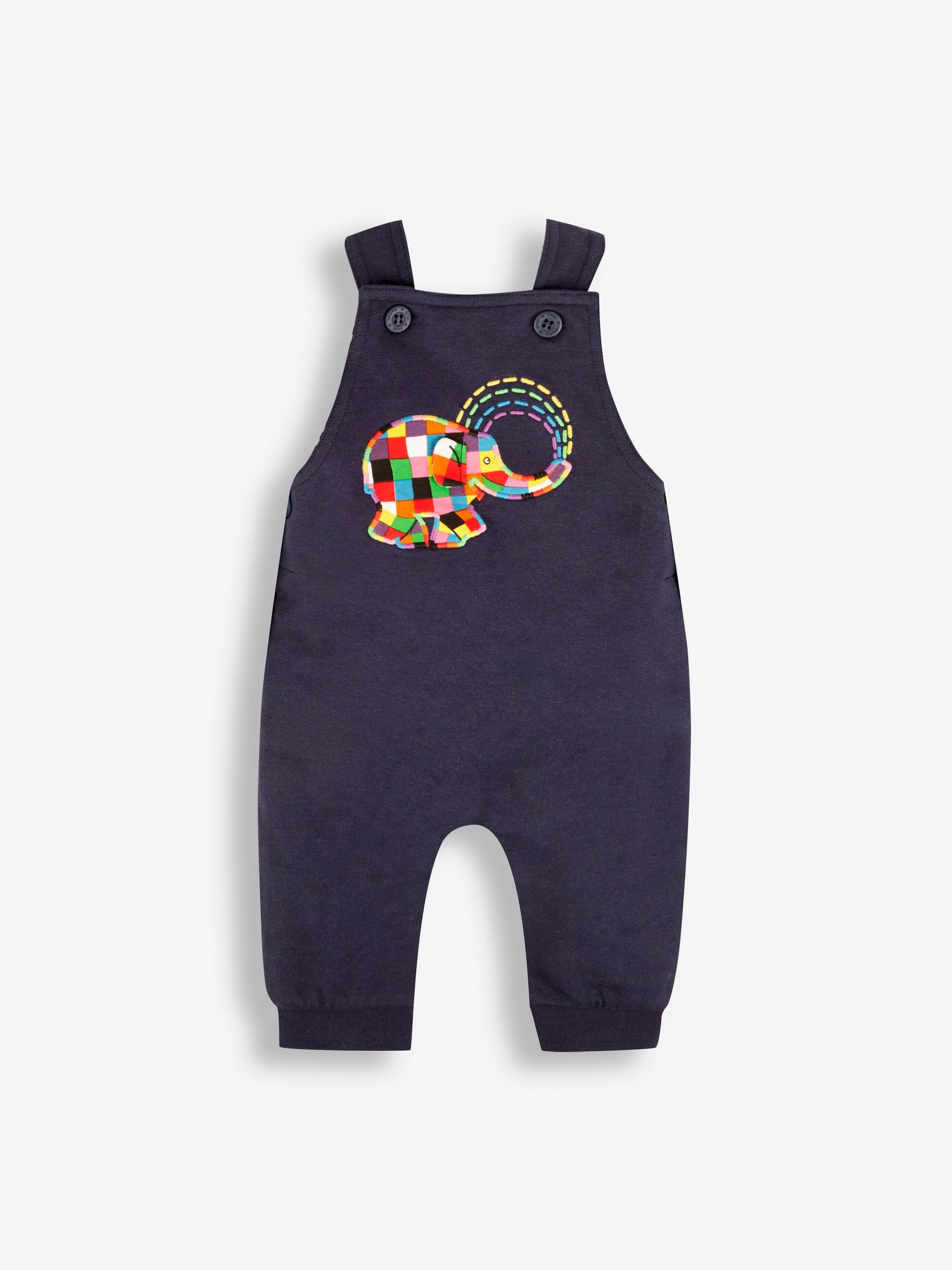 Navy Elmer Appliqué Dungarees & Stripe Top Set - Image 2 of 5