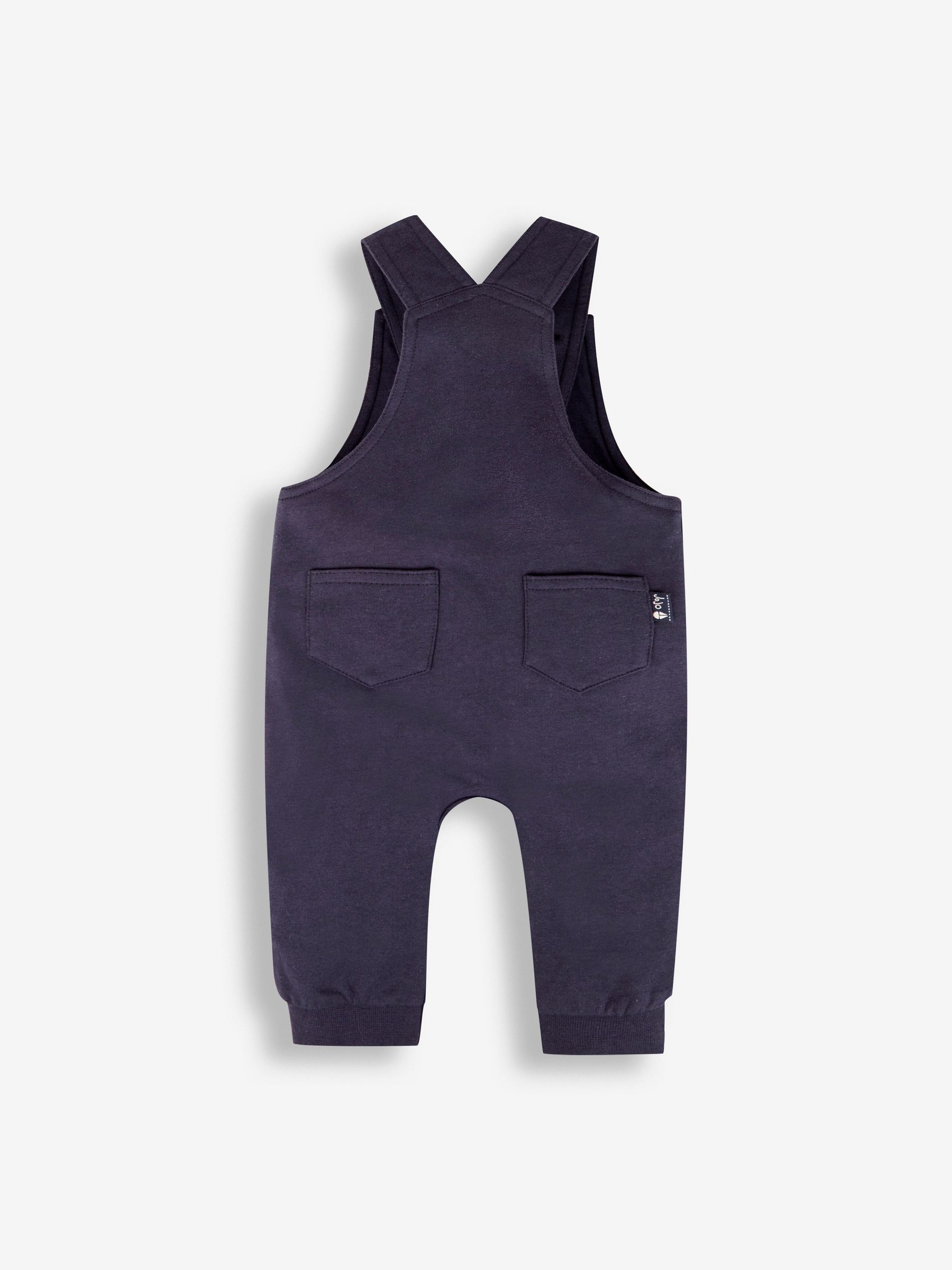 Navy Elmer Appliqué Dungarees & Stripe Top Set - Image 3 of 5