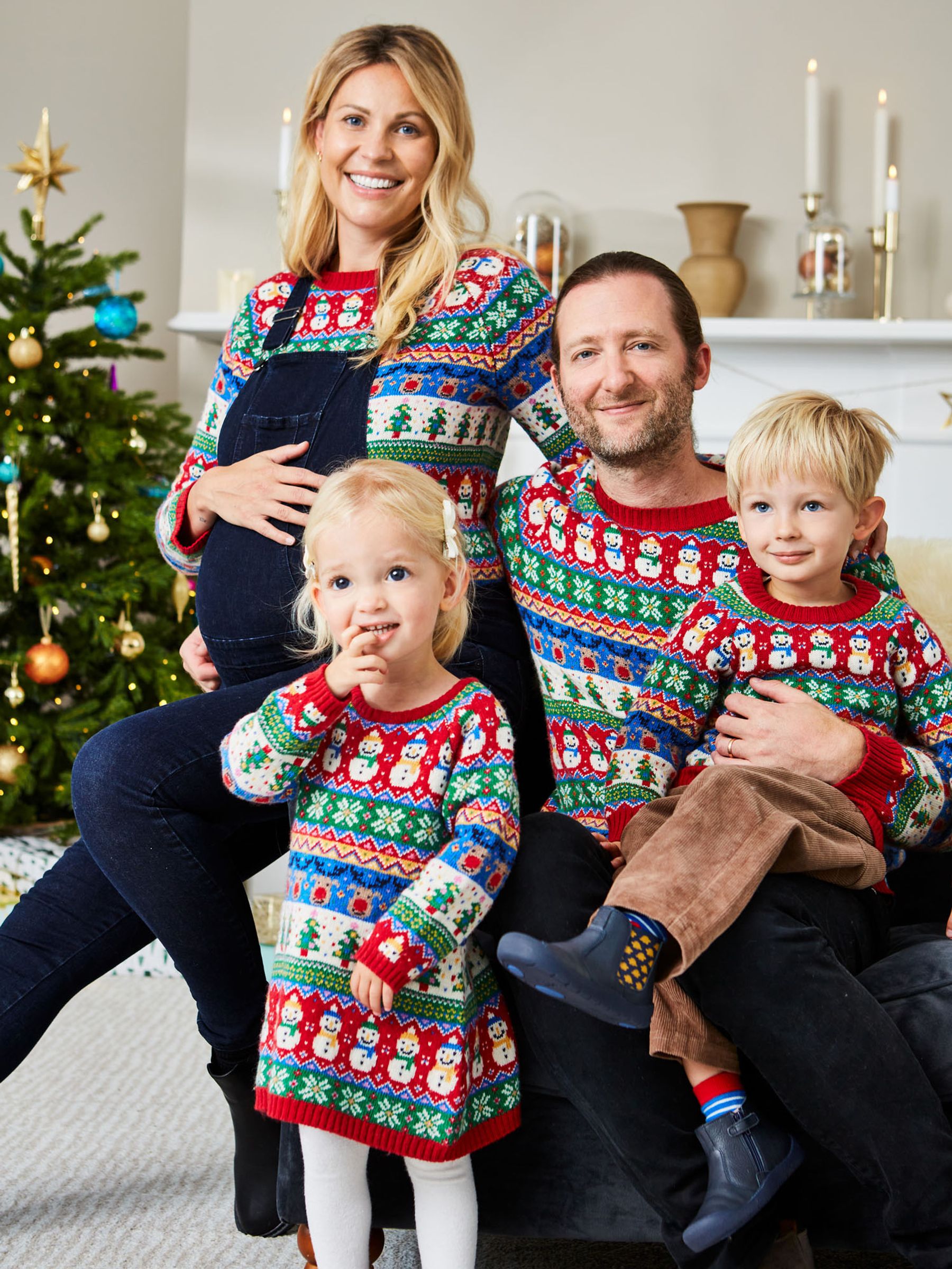 Multi Maternity Cashmere Mix Fair Isle Pattern Stripe Christmas Jumper - Image 3 of 4