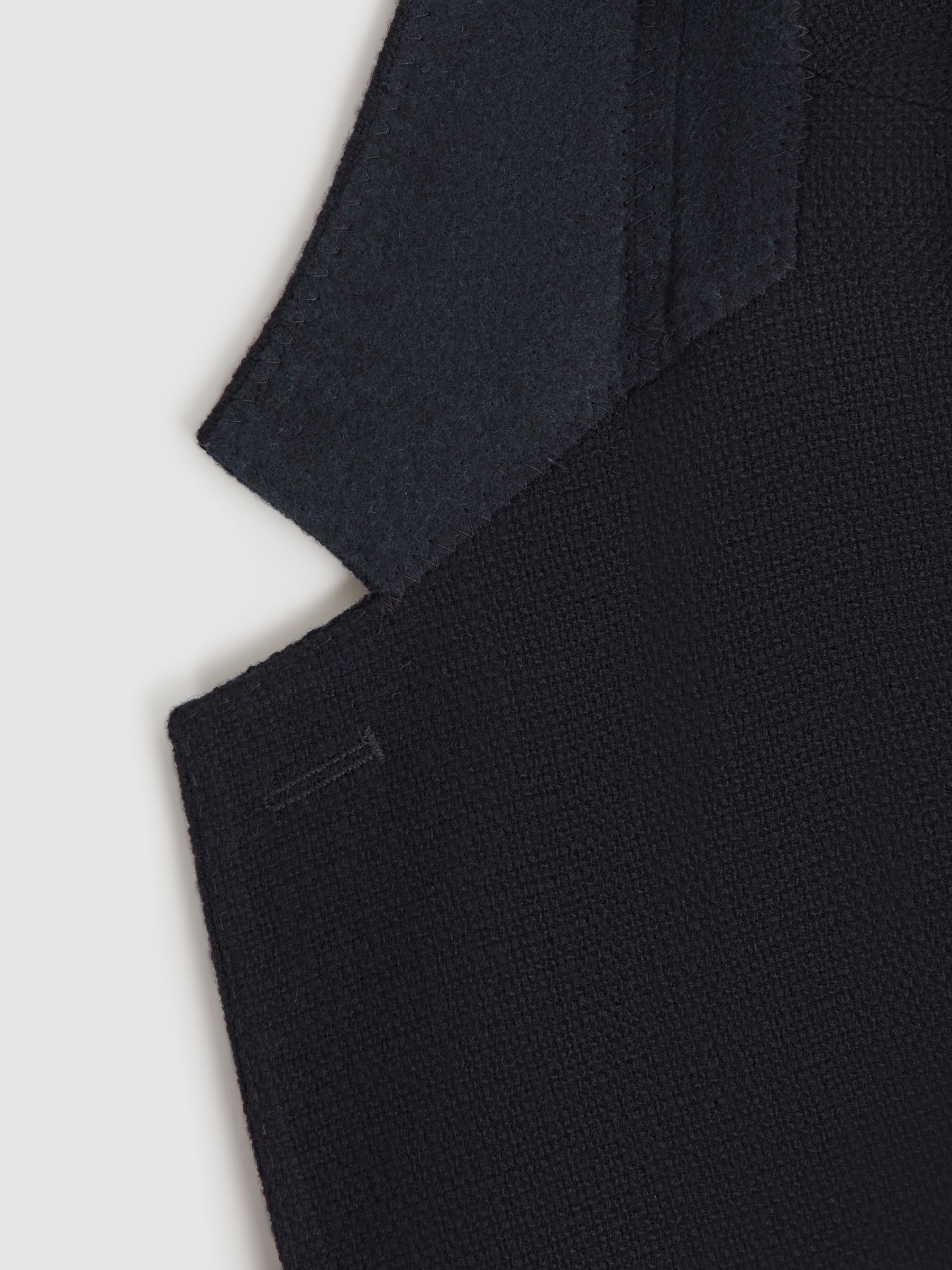 Slim Fit Textured Wool Blend Blazer in Navy - Image 5 of 6