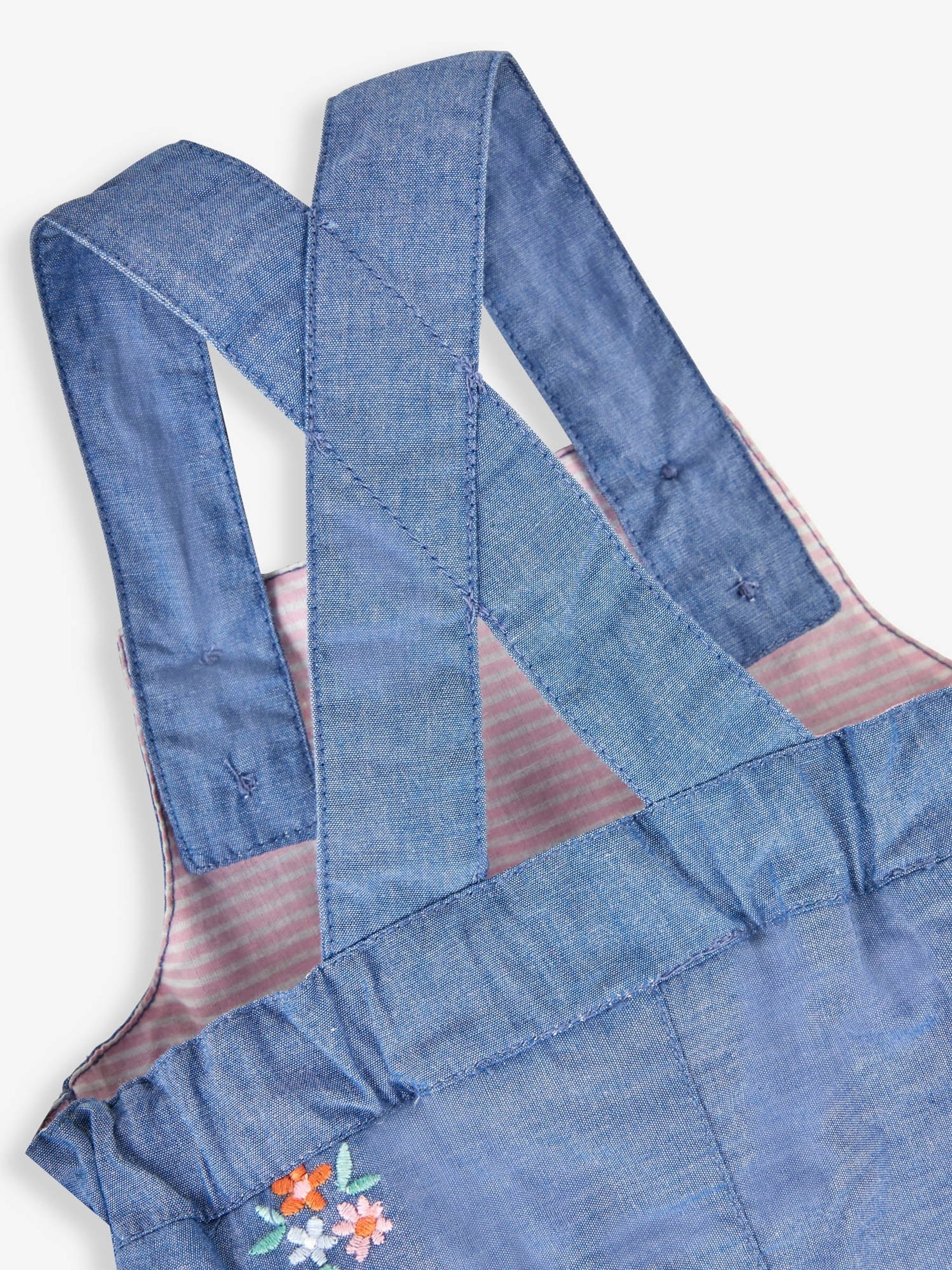 Chambray Blue Safari Animals Embroidered Dungarees - Image 3 of 3