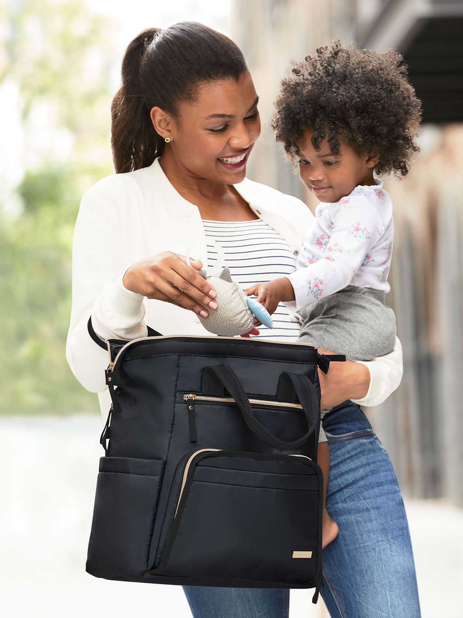 Black Skip Hop Mainframe Wide Open Changing Backpack - Image 6 of 10