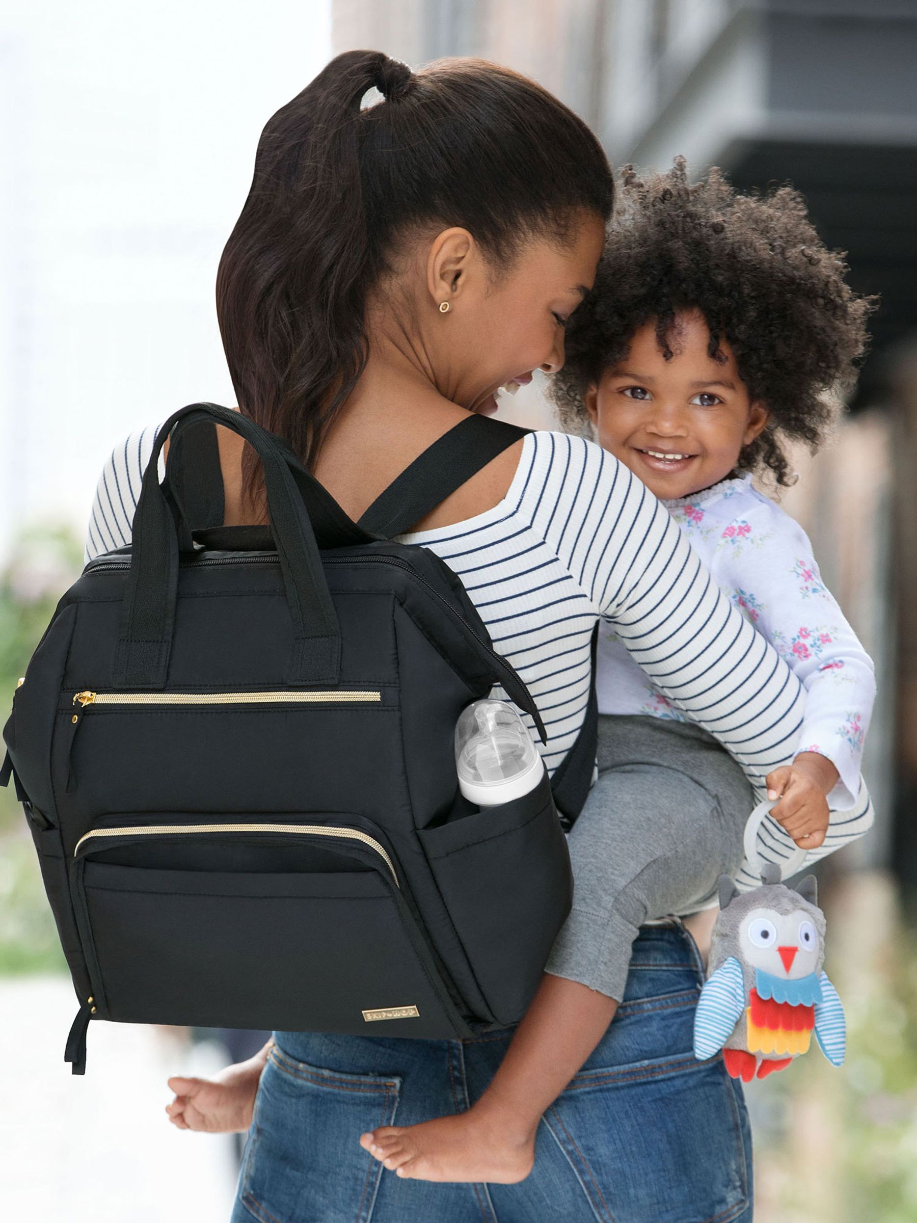 Black Skip Hop Mainframe Wide Open Changing Backpack - Image 8 of 10