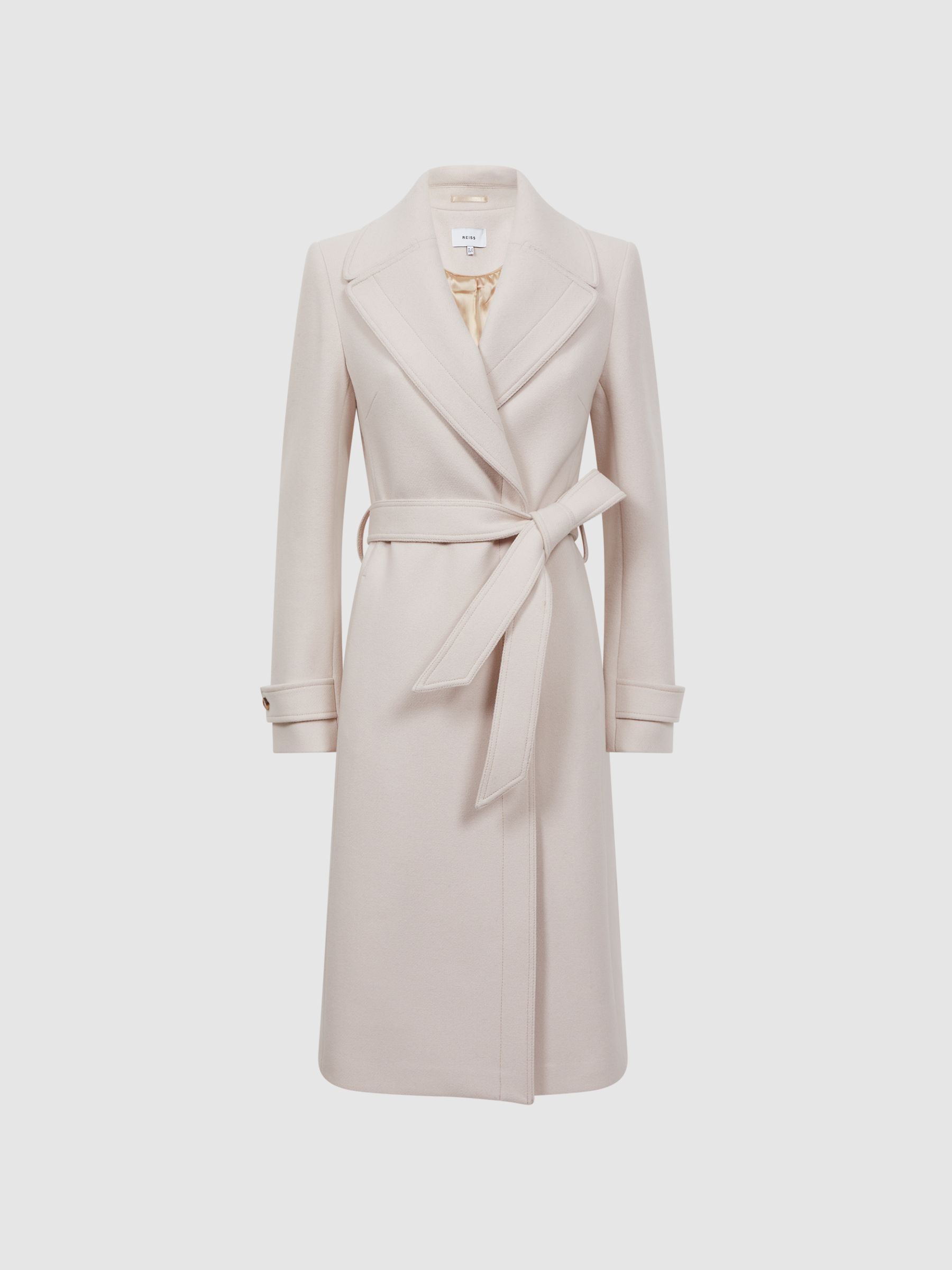 Relaxed Wool Blend Belted Coat in Neutral - Image 2 of 6