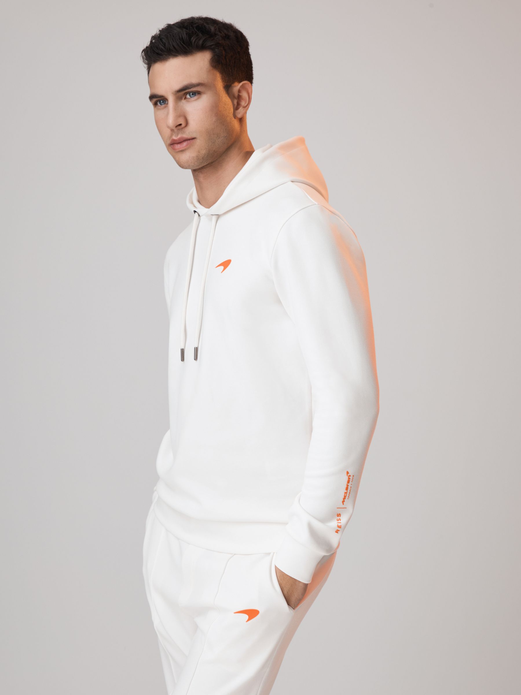 McLaren F1 Interlock Jersey Hoodie in White - Image 1 of 8