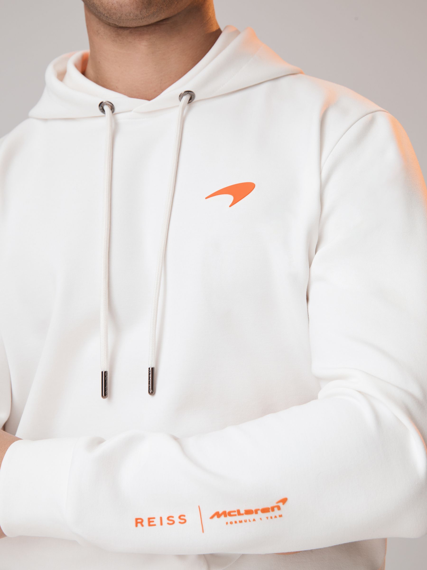 McLaren F1 Interlock Jersey Hoodie in White - Image 4 of 8