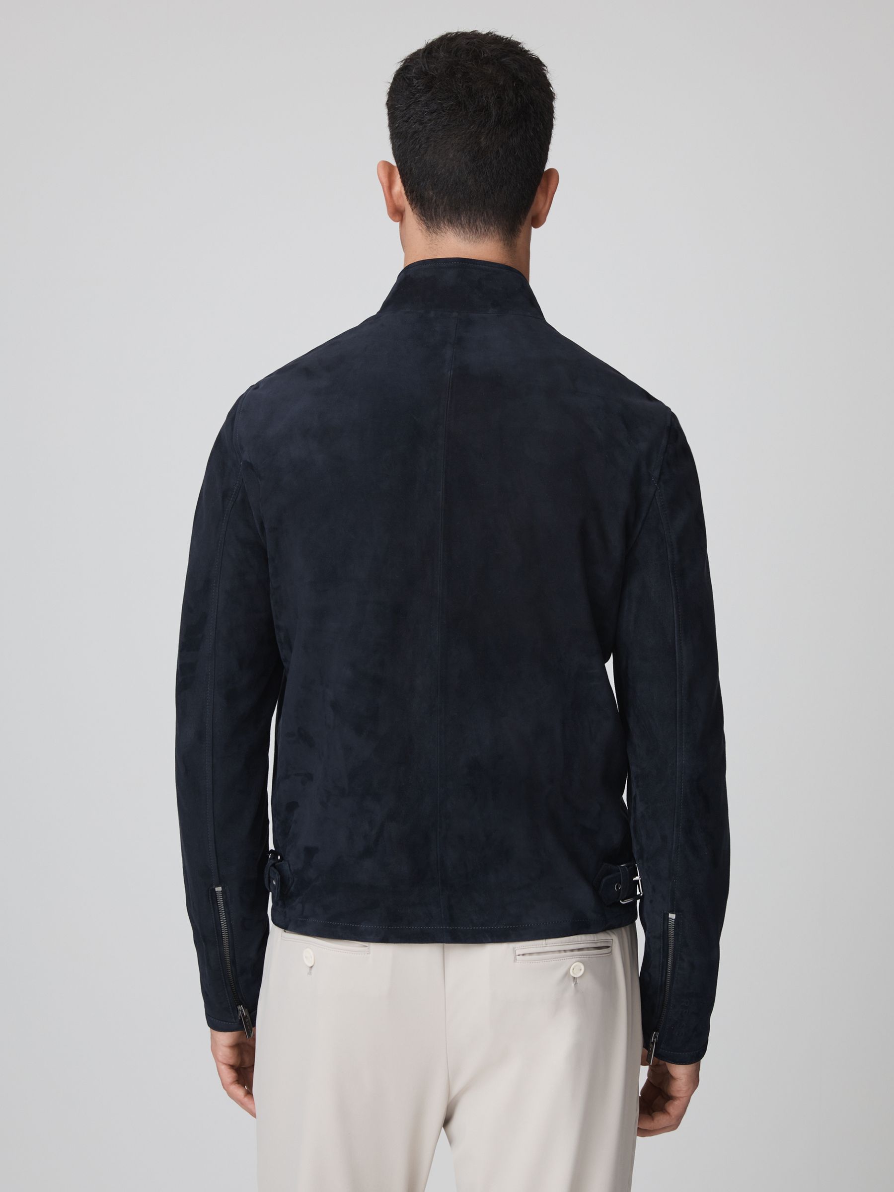 McLaren F1 Suede Zip-Through Jacket in Navy - Image 6 of 7