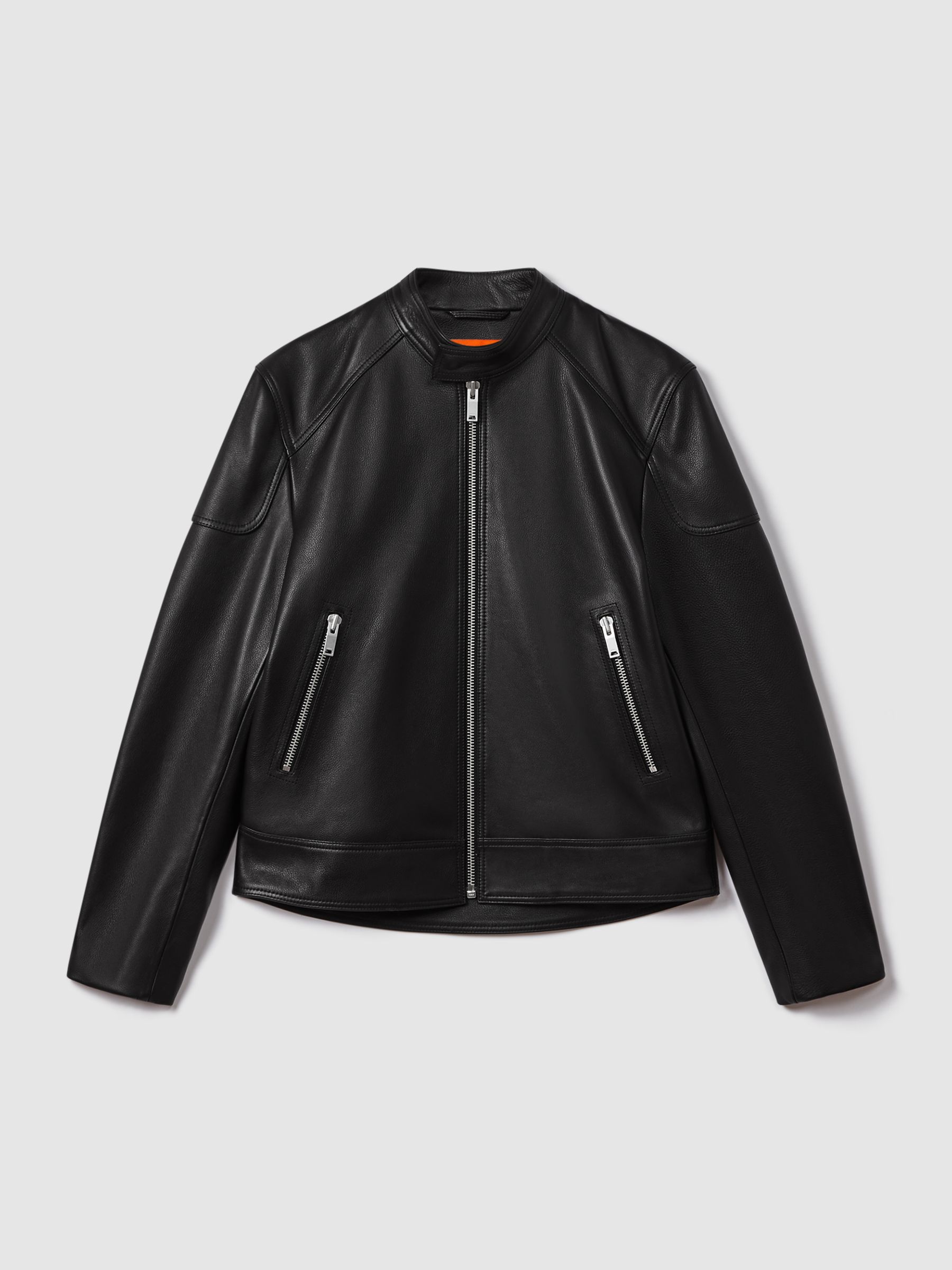 McLaren F1 Embossed Leather Jacket in Black - Image 2 of 11