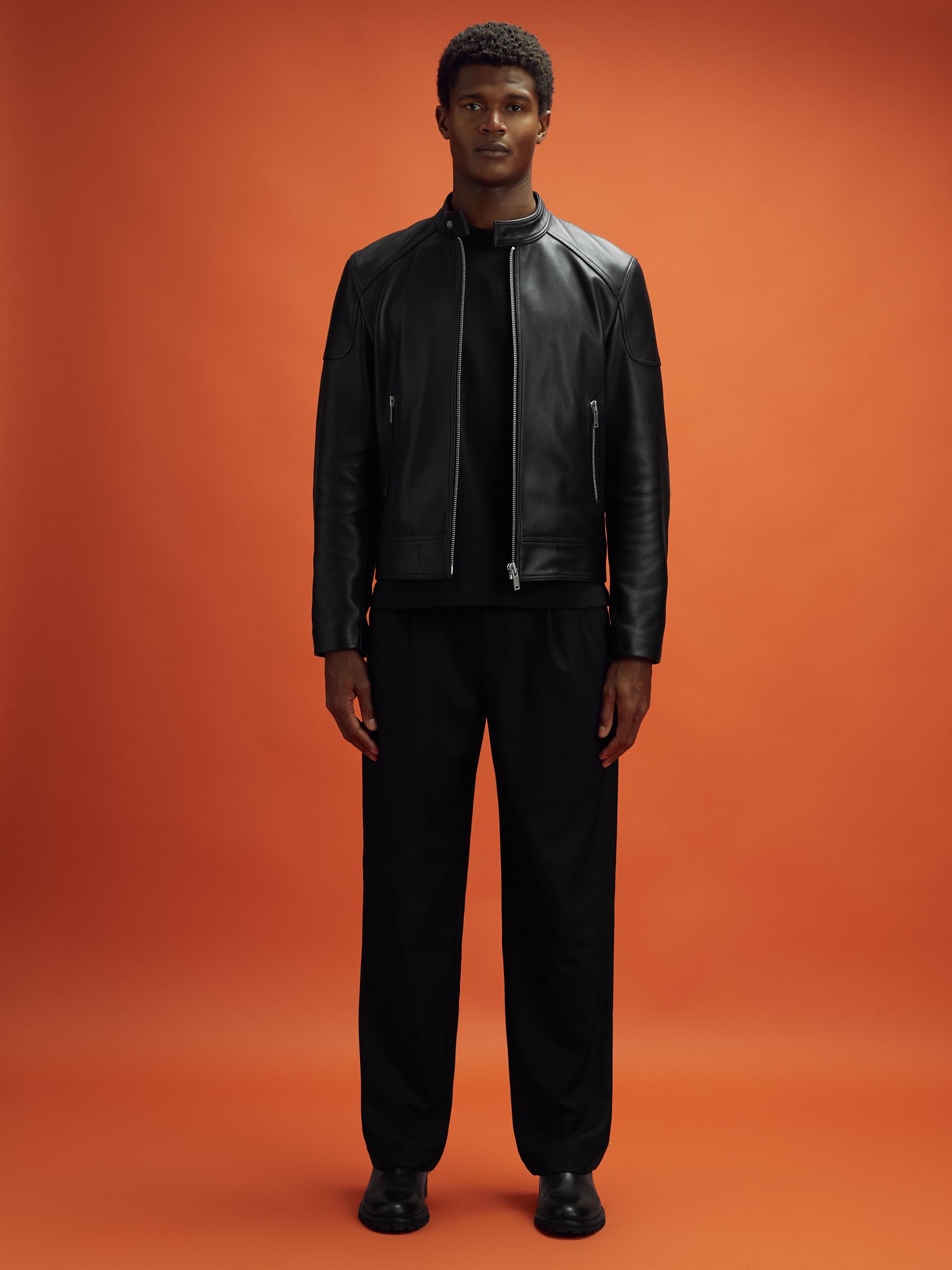McLaren F1 Embossed Leather Jacket in Black - Image 3 of 11