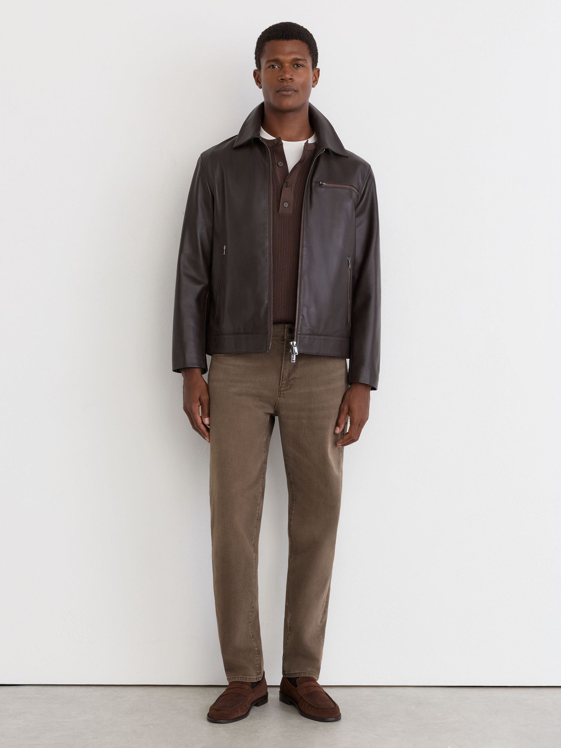 Straight-Leg Jeans in Brown - Image 1 of 7
