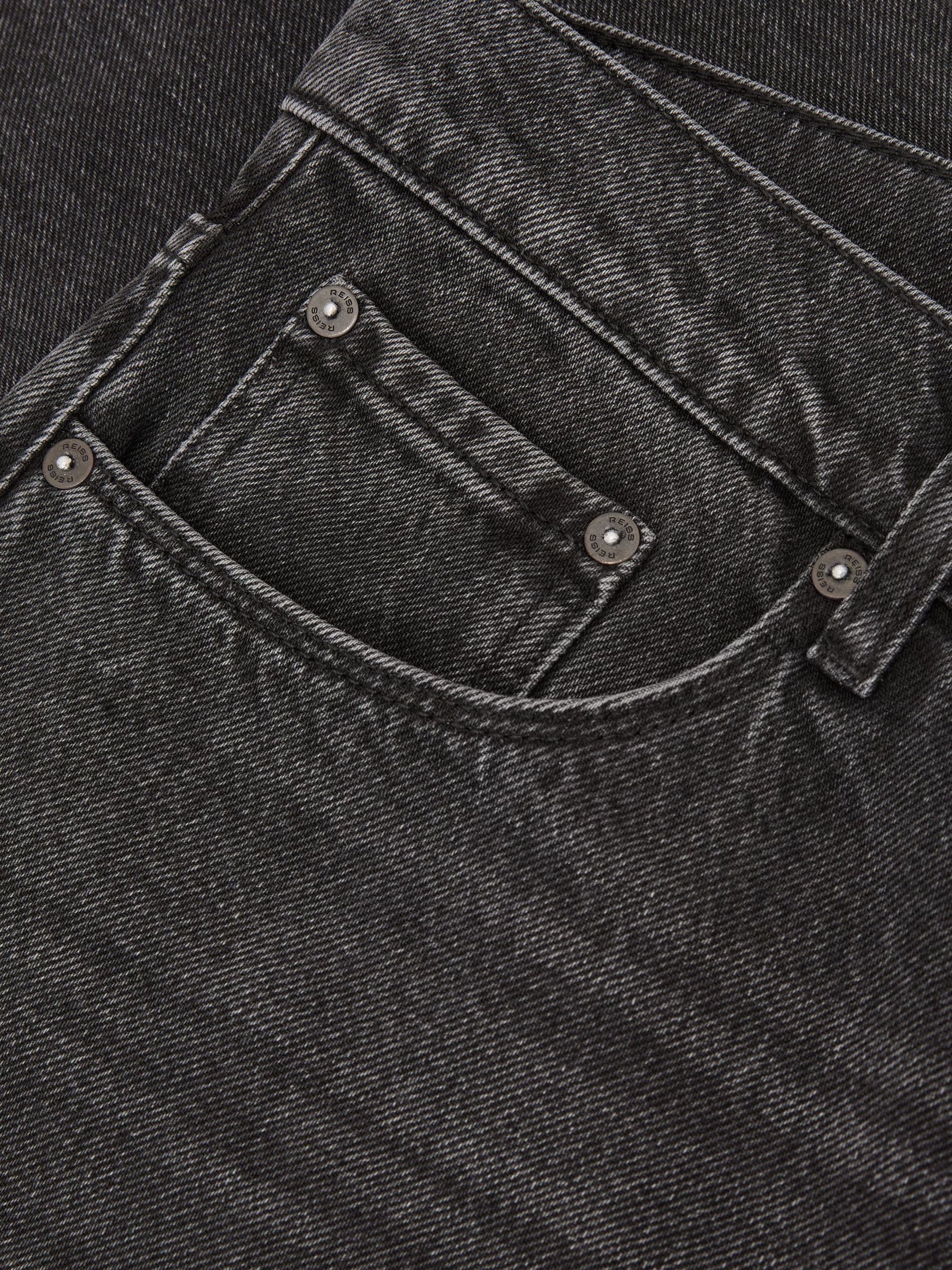 Relaxed Straight-Leg Stonewashed Jeans in Dark Grey - Image 6 of 6