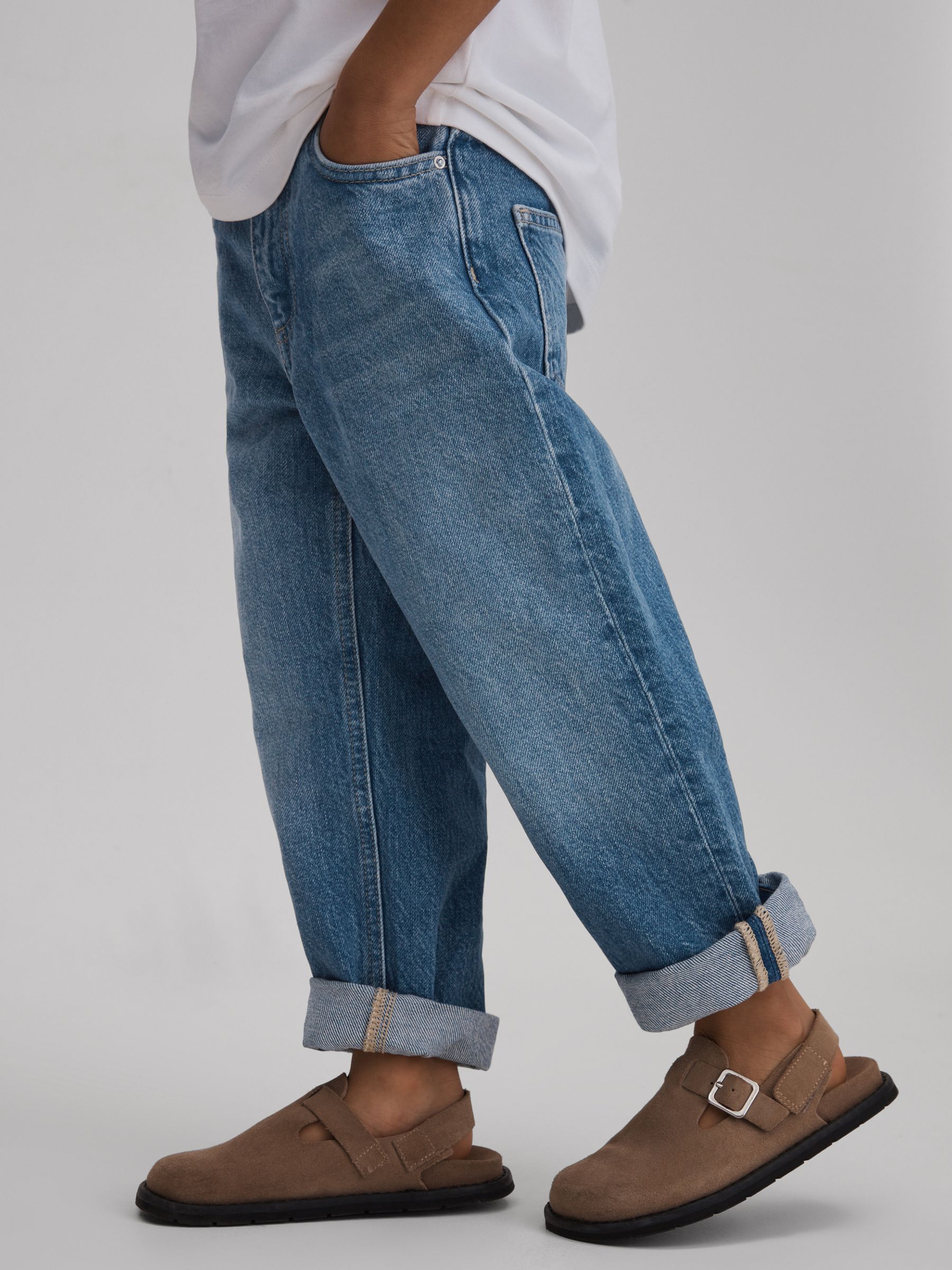 3-9 yrs Loose Fit Adjuster Jeans in Mid Blue - Image 5 of 6