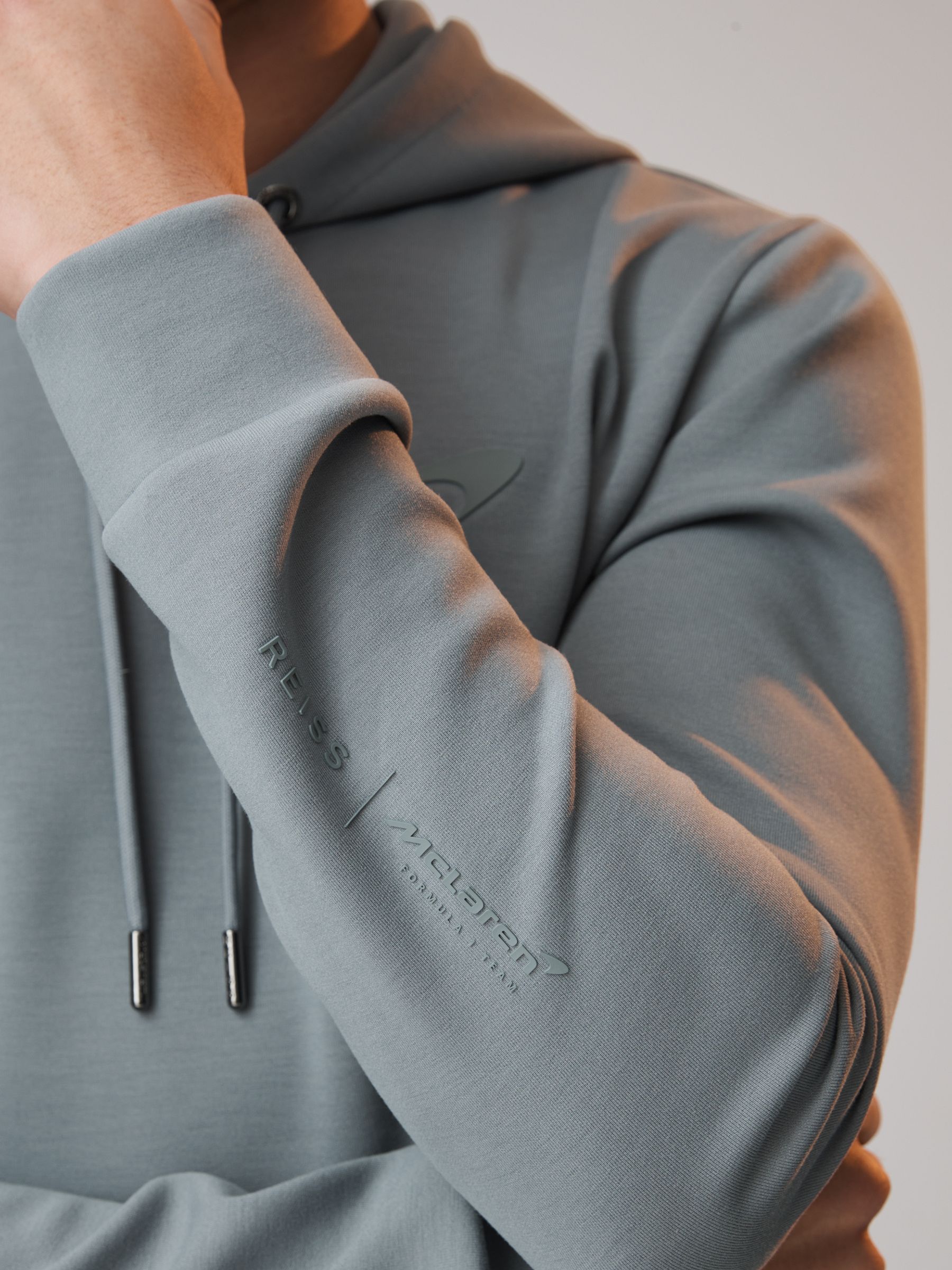 McLaren F1 Interlock Jersey Hoodie in Sage - Image 6 of 9