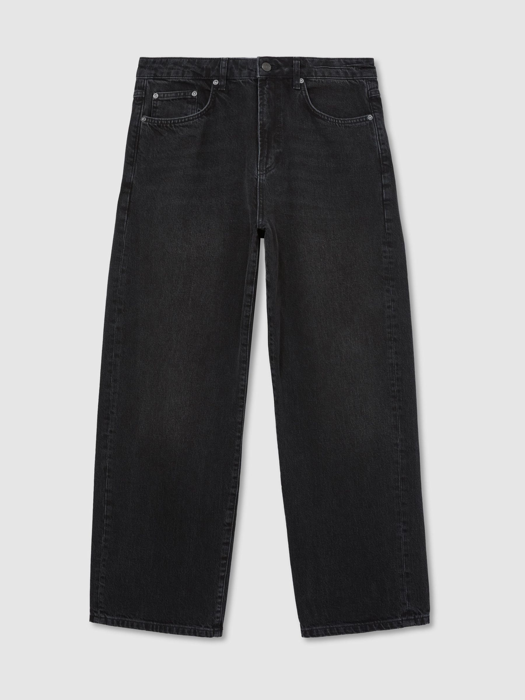 Loose-Fit Rigid-Denim Jeans in Black - Image 2 de 7