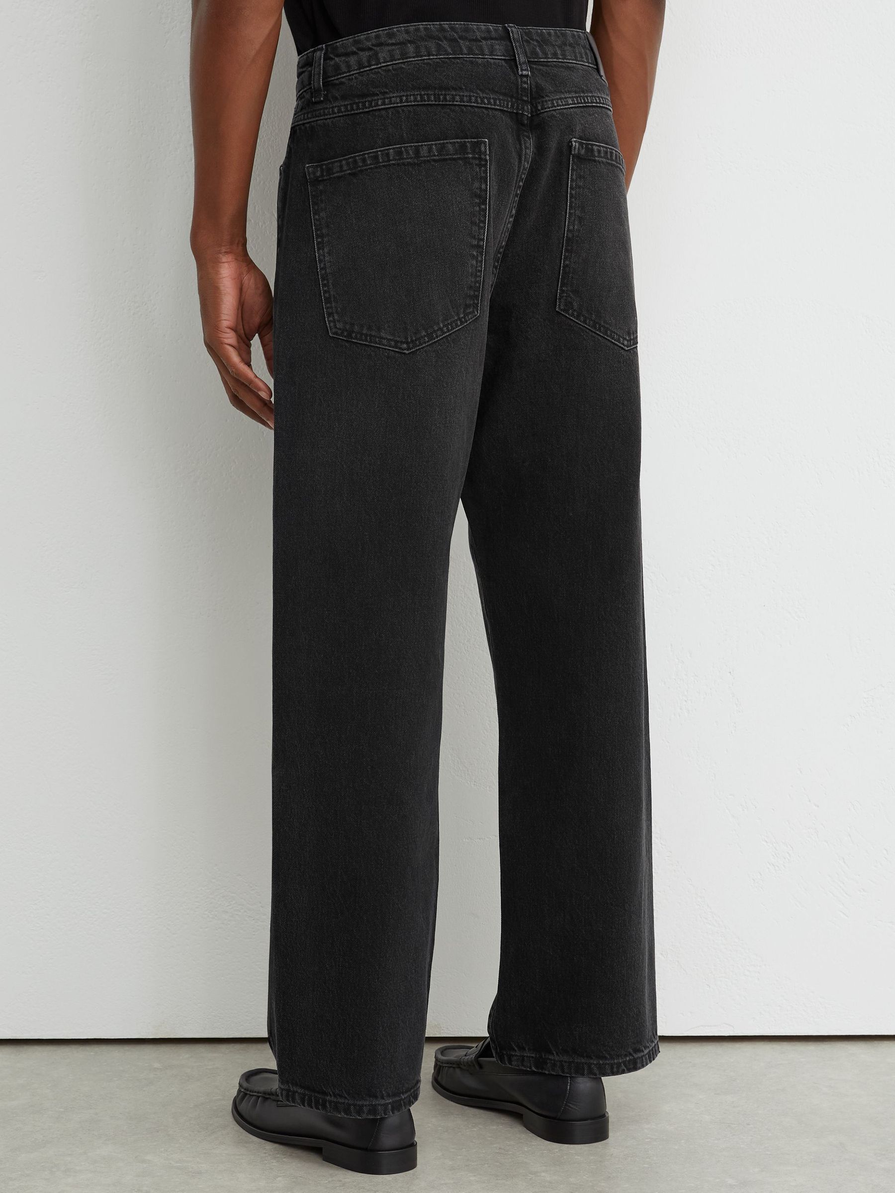 Loose-Fit Rigid-Denim Jeans in Black - Image 5 de 7