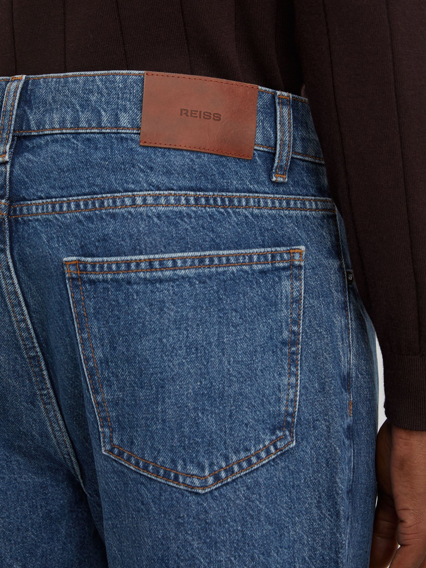 Relaxed Straight-Leg Jeans in Mid Blue - Image 4 of 7