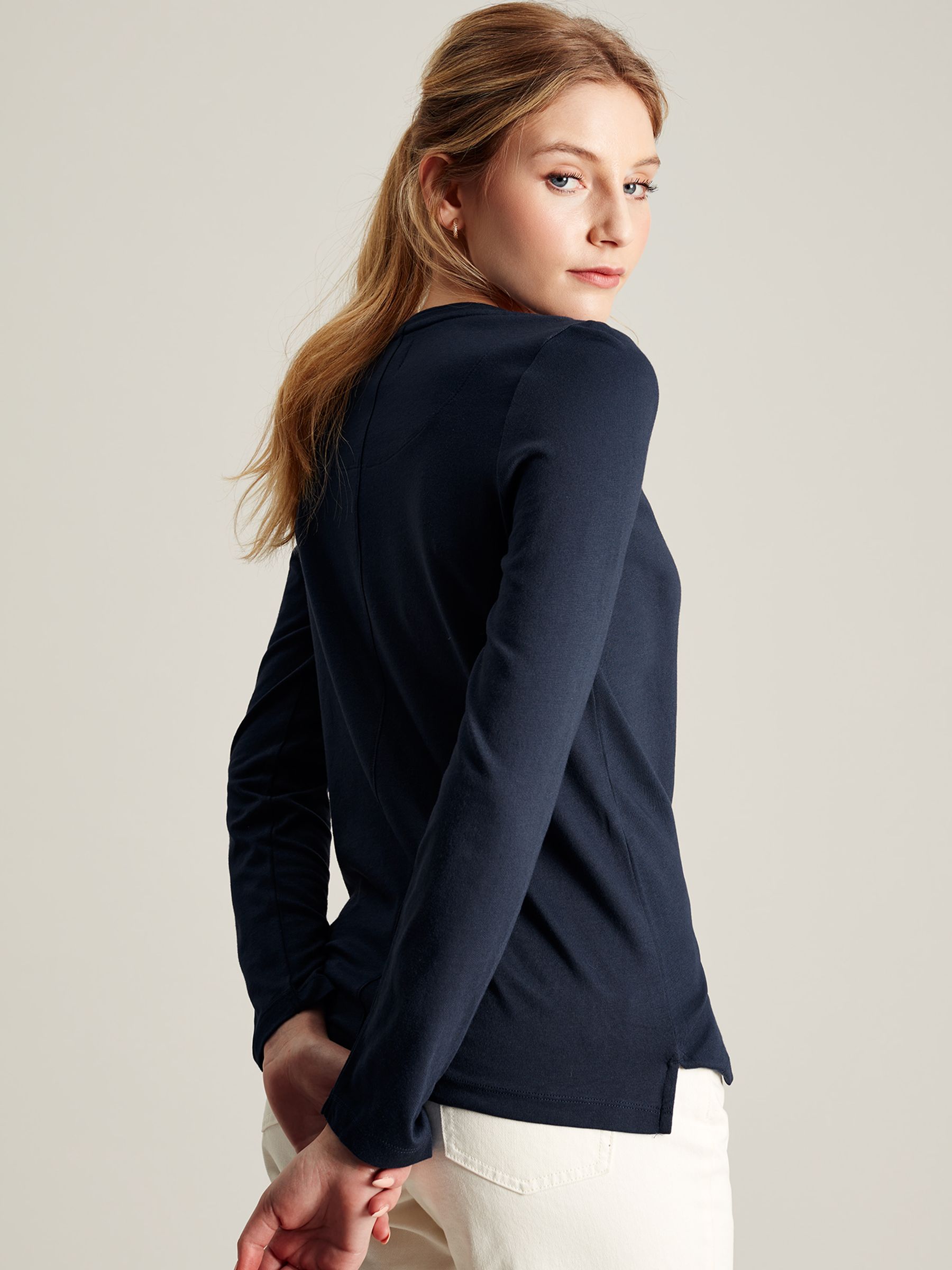 Holly Navy Long Sleeve Crew Neck T-Shirt - Image 2 of 6