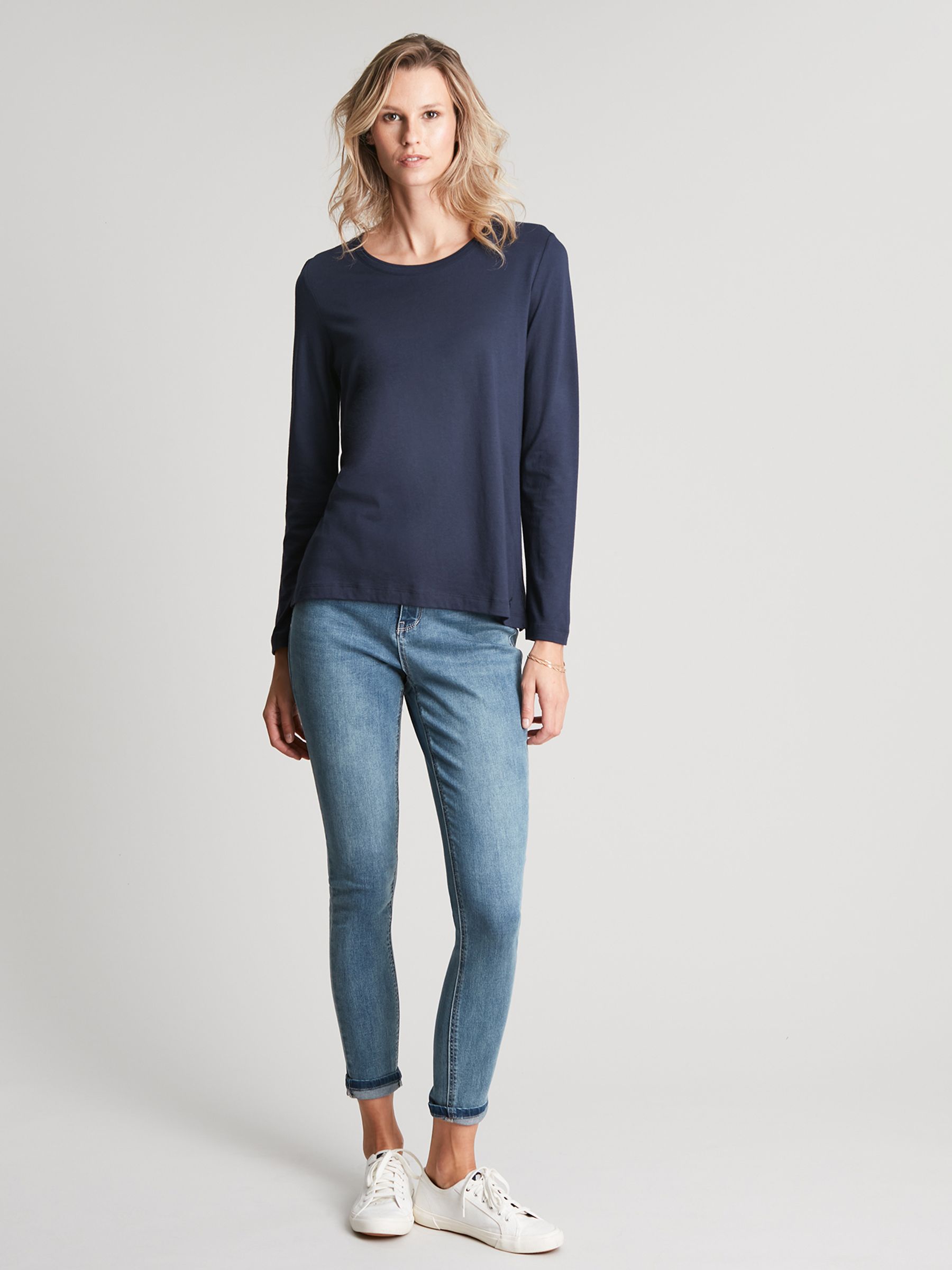 Holly Navy Long Sleeve Crew Neck T-Shirt - Image 4 of 6