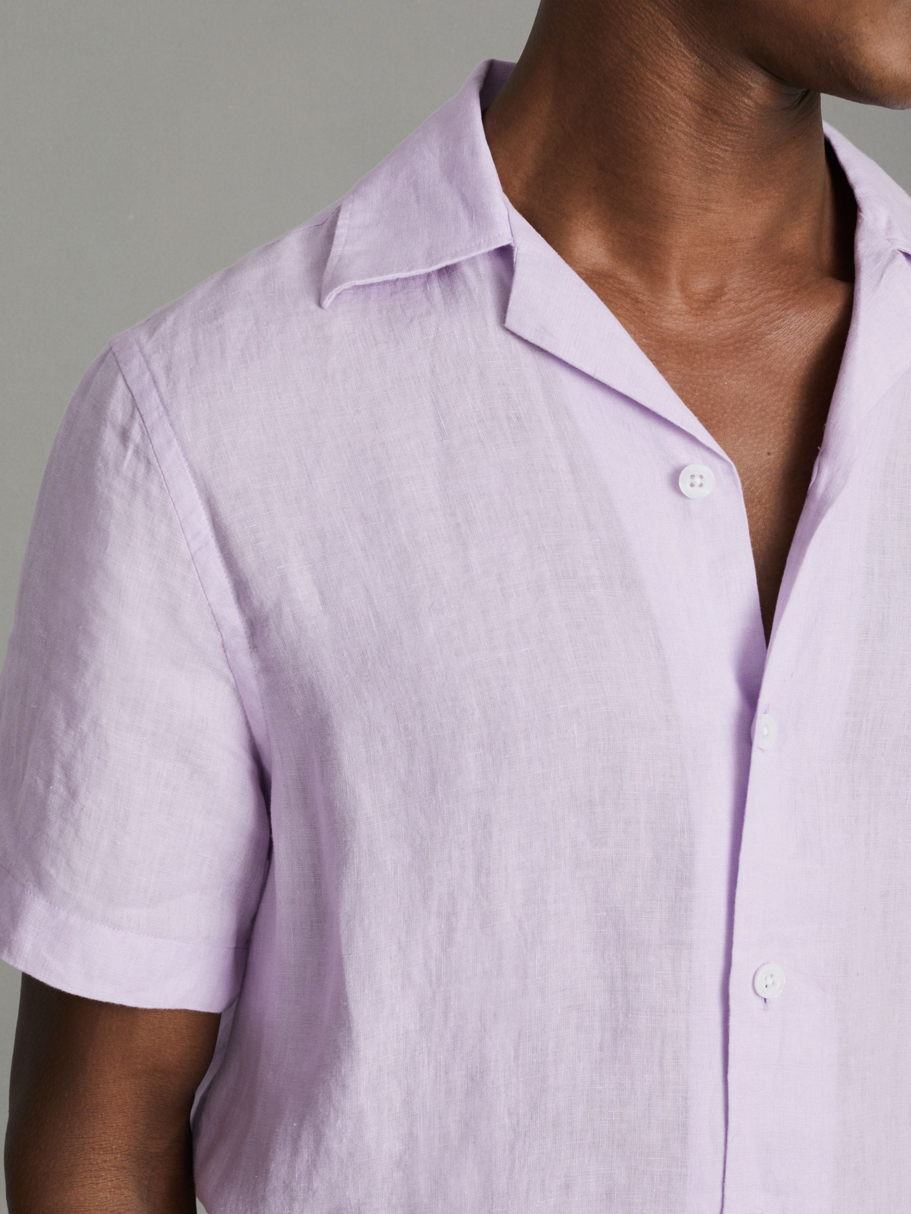 Beldi Orchid Relaxed 100% Linen Cuban Collar Shirt - Image 5 of 6