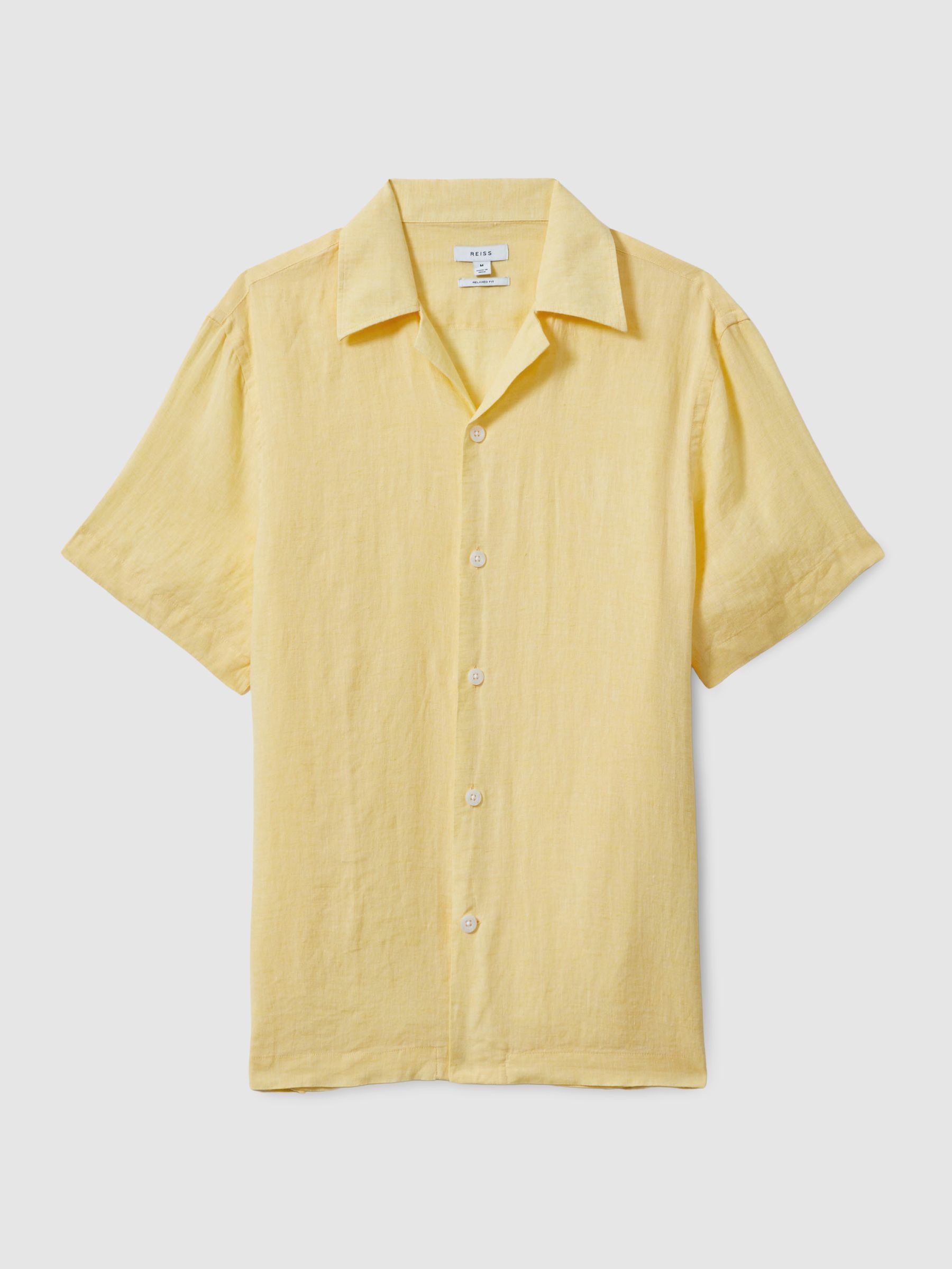 Beldi Melon Relaxed 100% Linen Cuban Collar Shirt - Image 2 of 6 Beldi Melon Relaxed 100% Linen Cuban Collar Shirt - Image 2 of 6