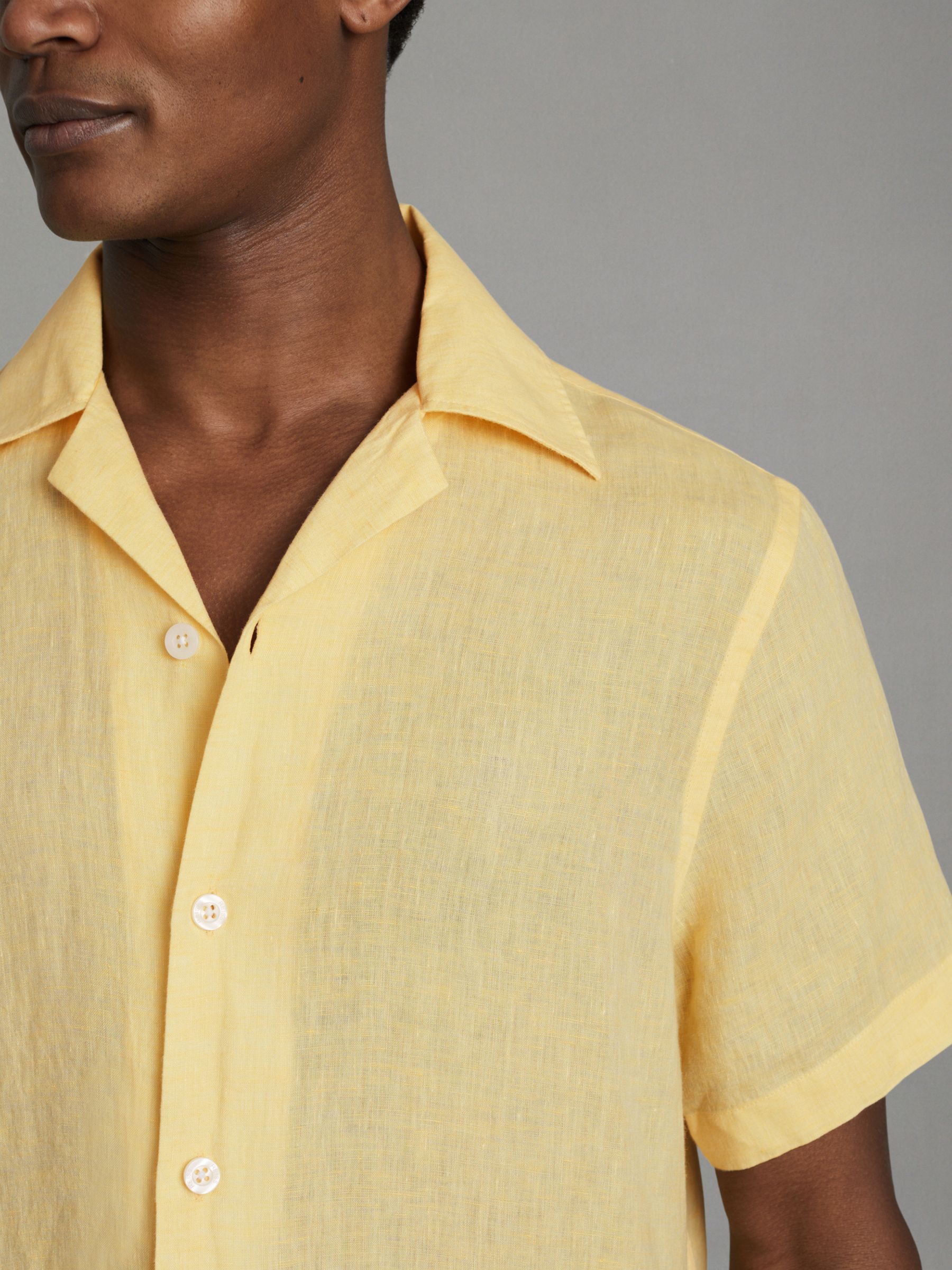 Beldi Melon Relaxed 100% Linen Cuban Collar Shirt - Image 4 of 6