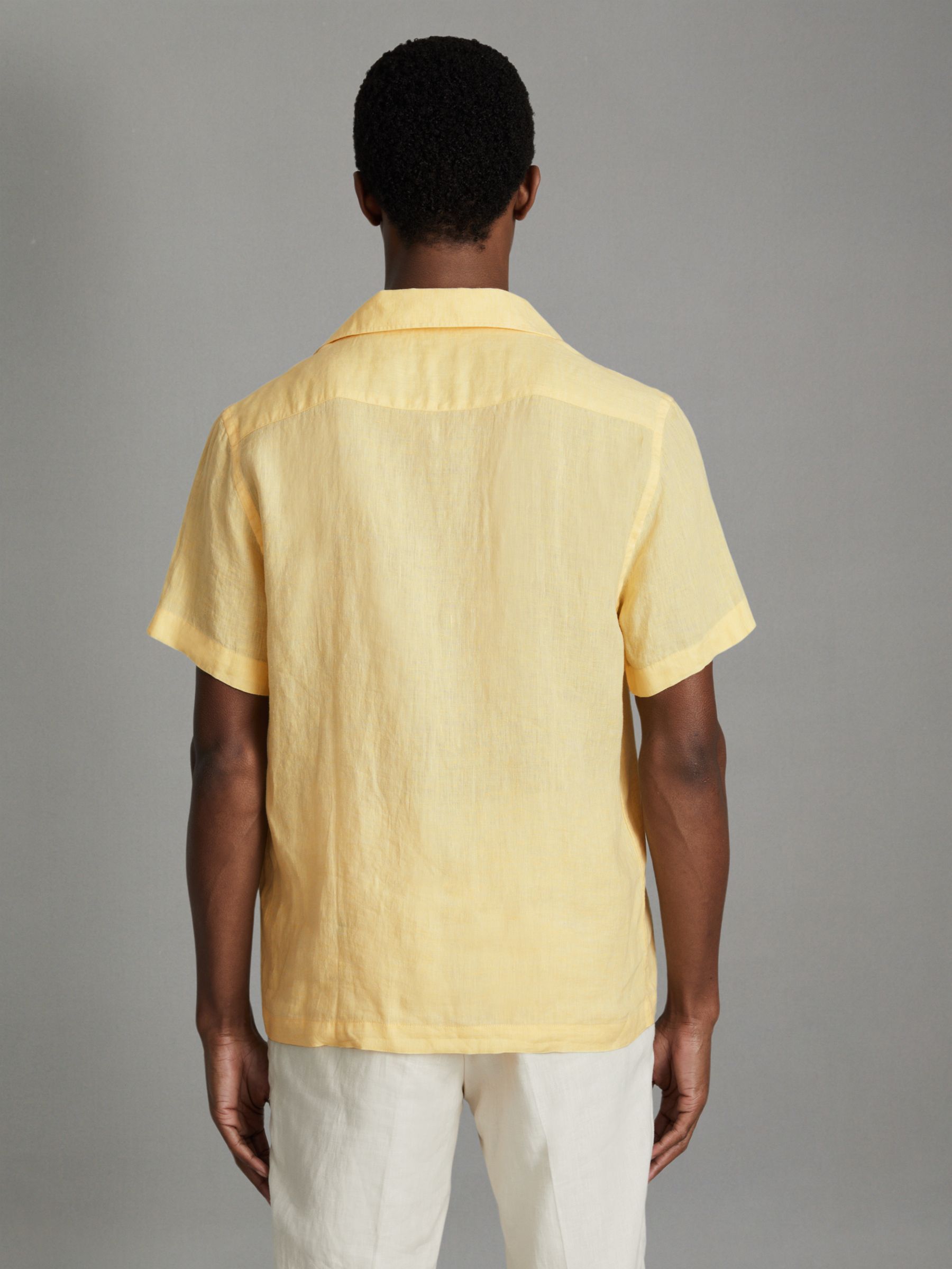 Beldi Melon Relaxed 100% Linen Cuban Collar Shirt - Image 5 of 6