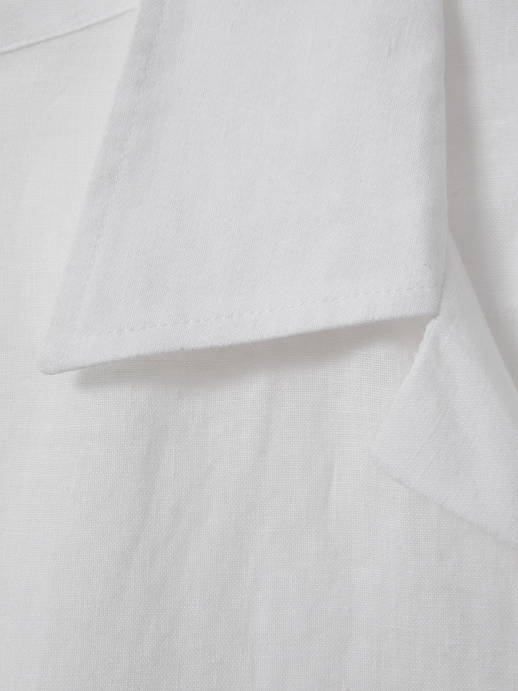 Beldi White Relaxed 100% Linen Cuban Collar Shirt - Image 6 of 6