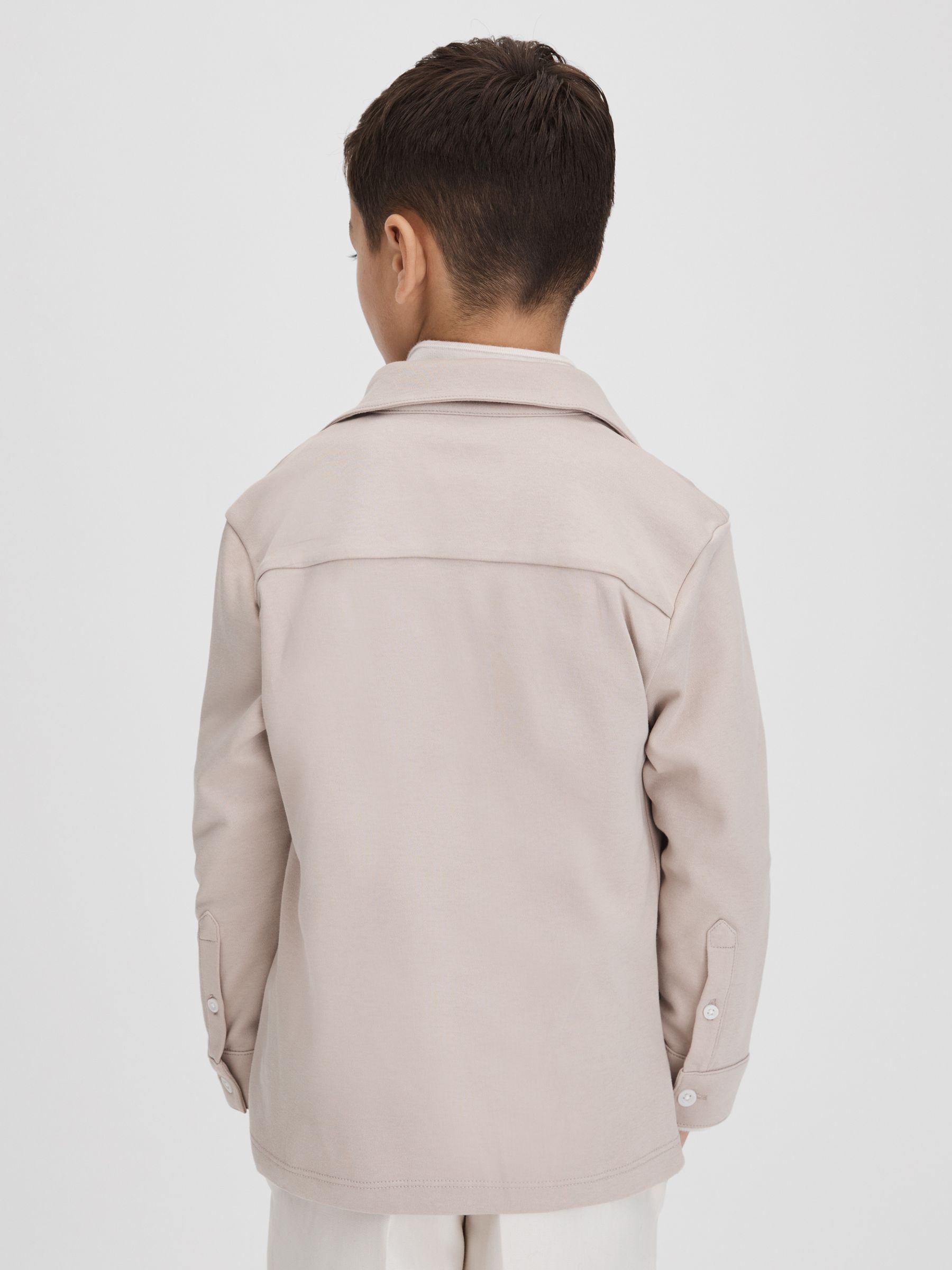Junior Cotton Button-Through Shirt in Stone - Image 5 of 6