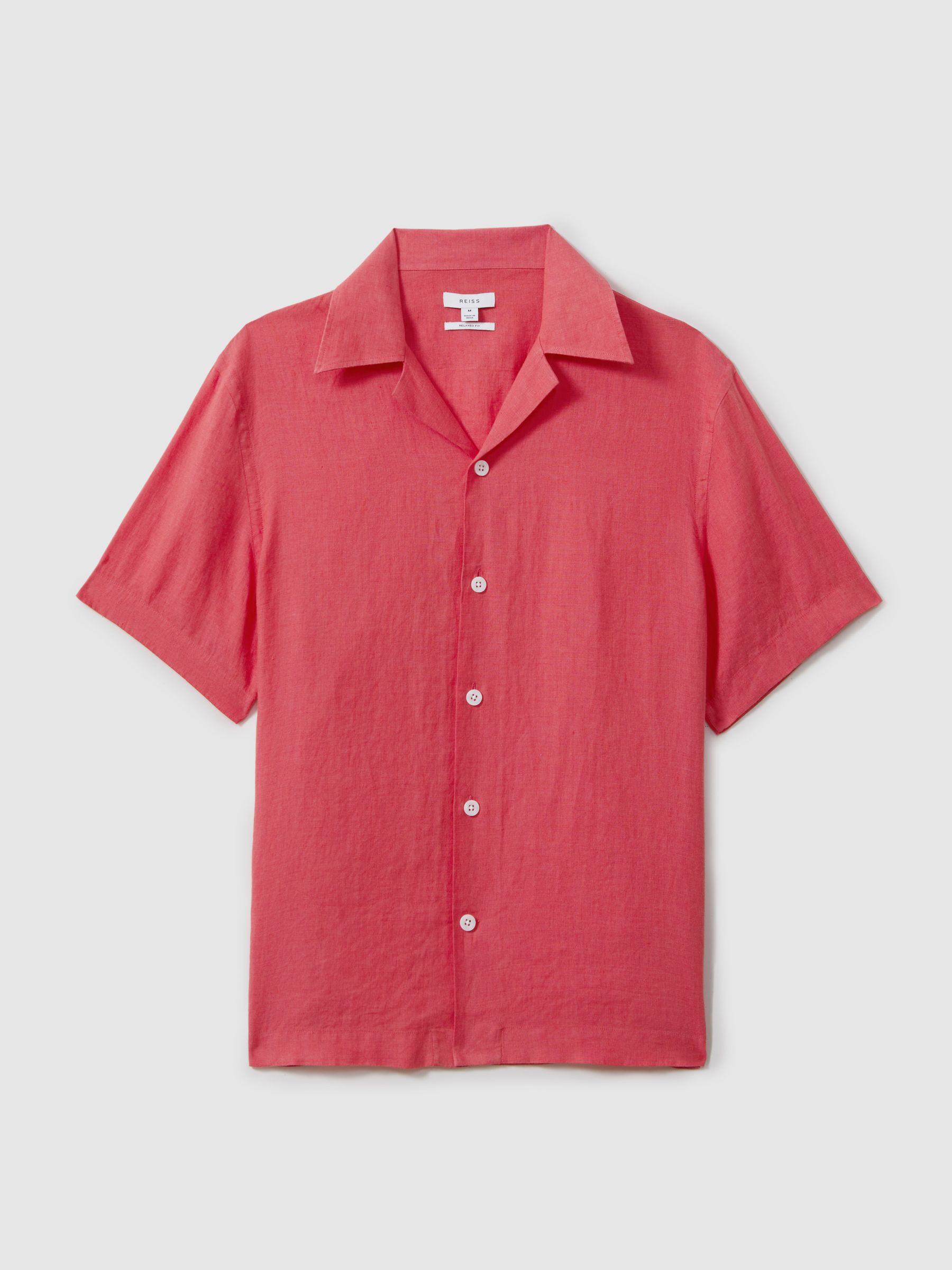 Beldi Coral Relaxed 100% Linen Cuban Collar Shirt - Image 2 of 6