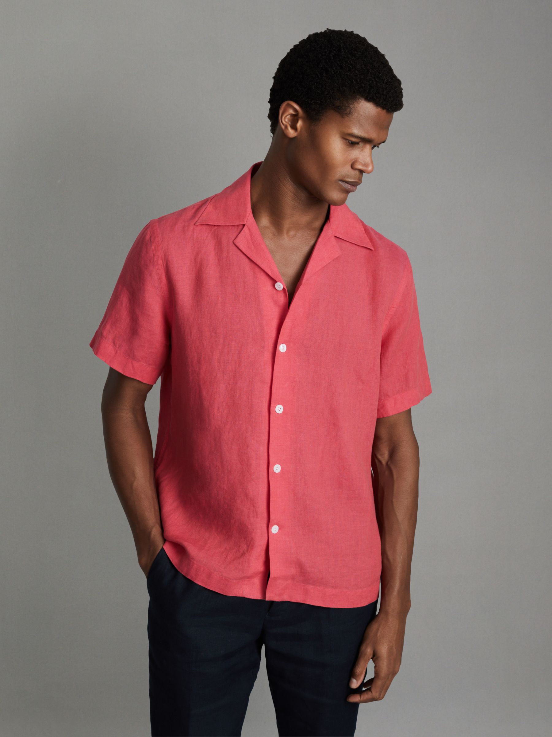 Beldi Coral Relaxed 100% Linen Cuban Collar Shirt - Image 3 of 6