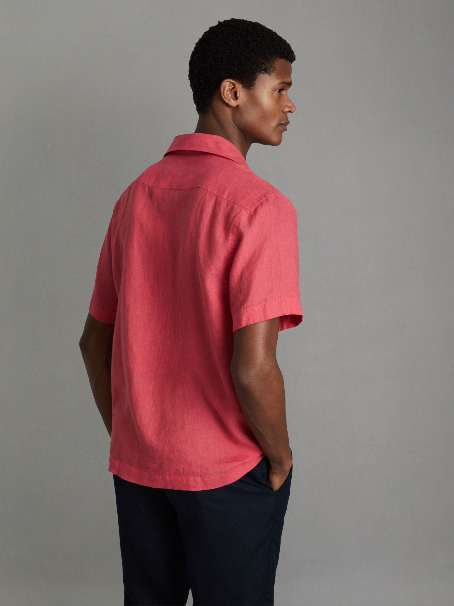 Beldi Coral Relaxed 100% Linen Cuban Collar Shirt - Image 4 of 6