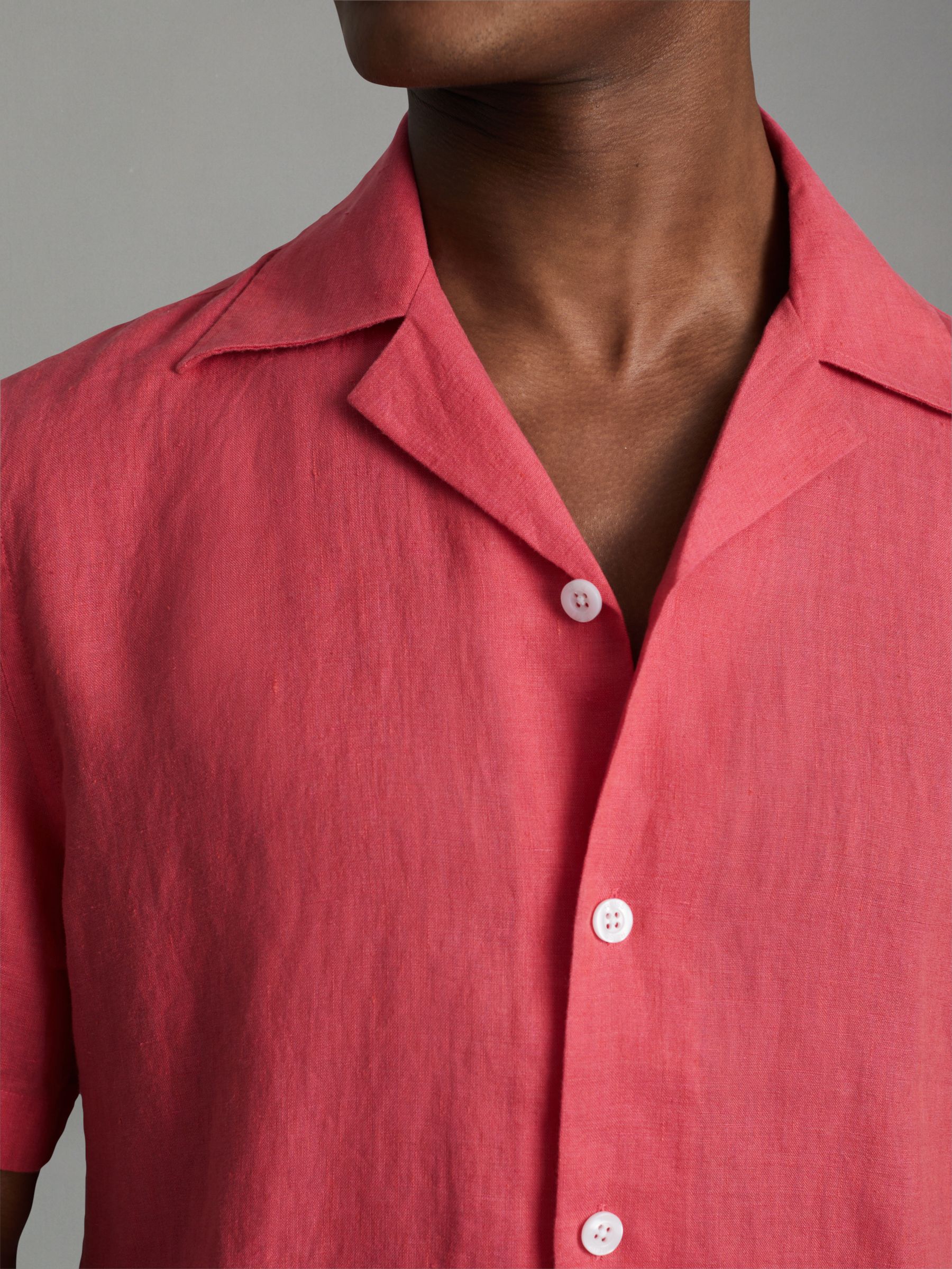 Beldi Coral Relaxed 100% Linen Cuban Collar Shirt - Image 5 of 6