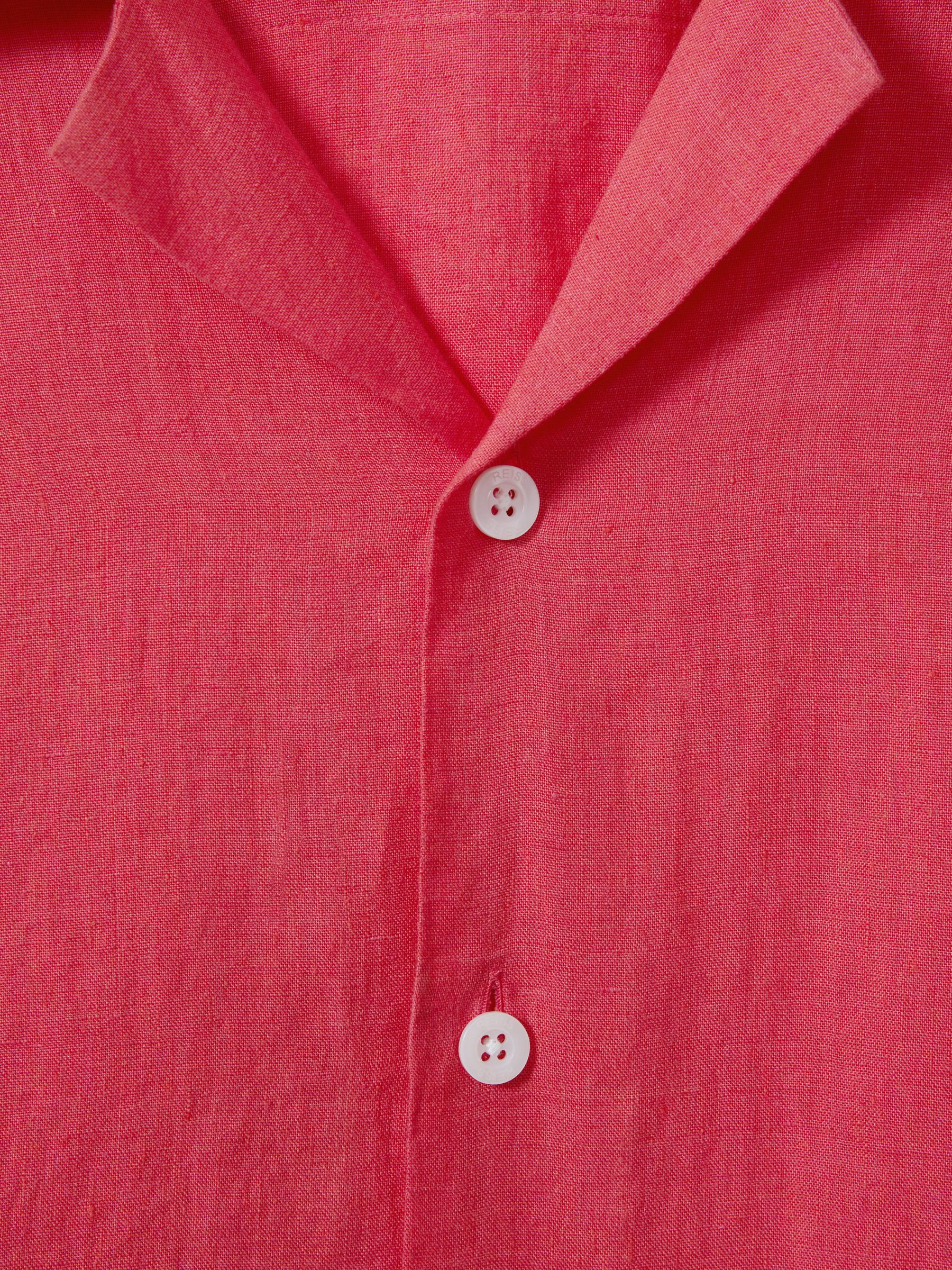 Beldi Coral Relaxed 100% Linen Cuban Collar Shirt - Image 6 of 6